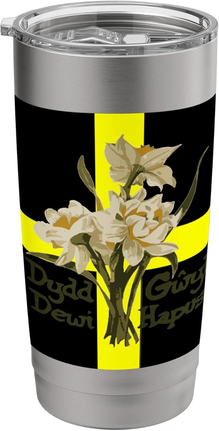 Dydd Gwyl Dewi Hapus With St David Cross Stainless Steel Insulated Tumbler
