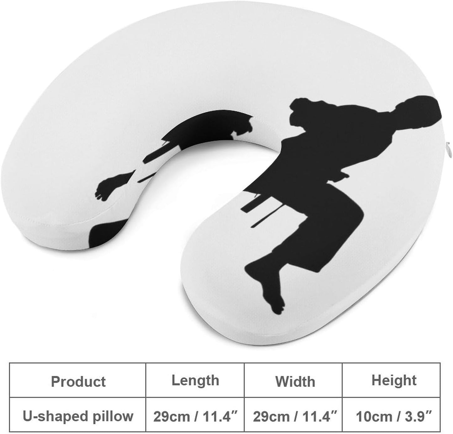 Karate Men Neck Pillow Memory Foam U Shaped Pillows Portable Pillows for Shoulder Travel Head Support Pillow with Concealed Zipper for Airplane Car Home Office
