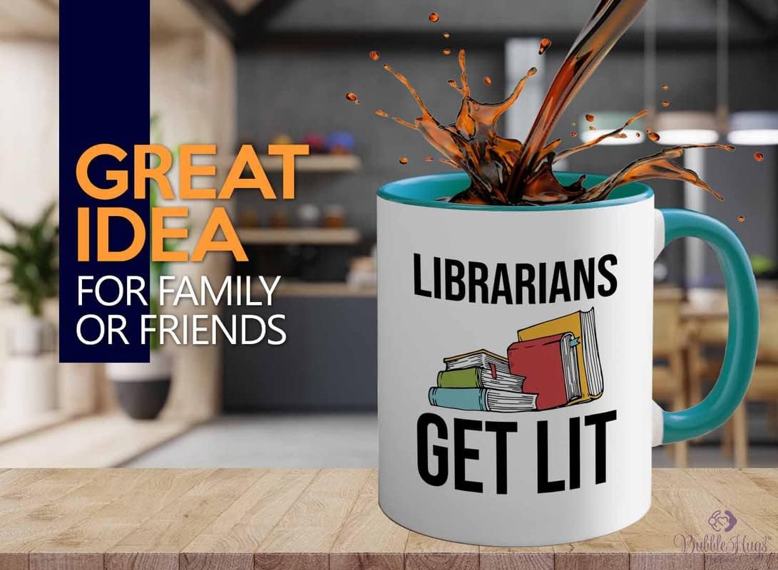 Book Lover 2Tone Green Mug 11oz - Librarians get lit - Gifts for Book Club Readers Book Nerd Librarians Book Worm Bookish