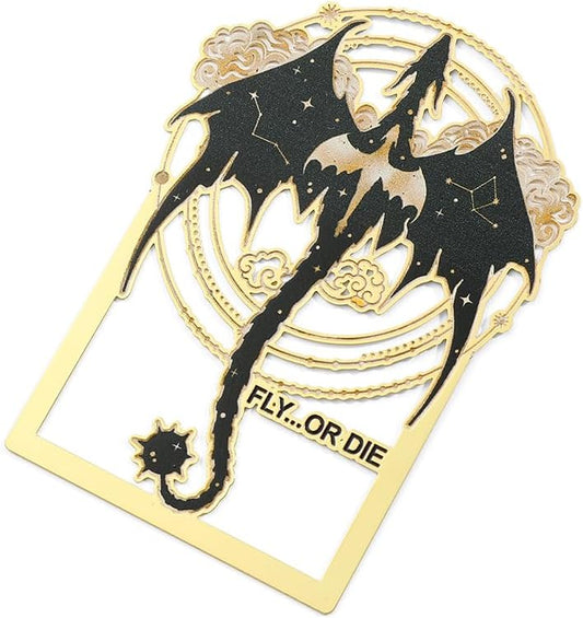 Engraved Black Dragon Stainless Steel Book Mark - Dark Metal Bookmarks Reading Marks Book Lovers Collections School Supplies Gifts for Friends Teachers (SQ0838)