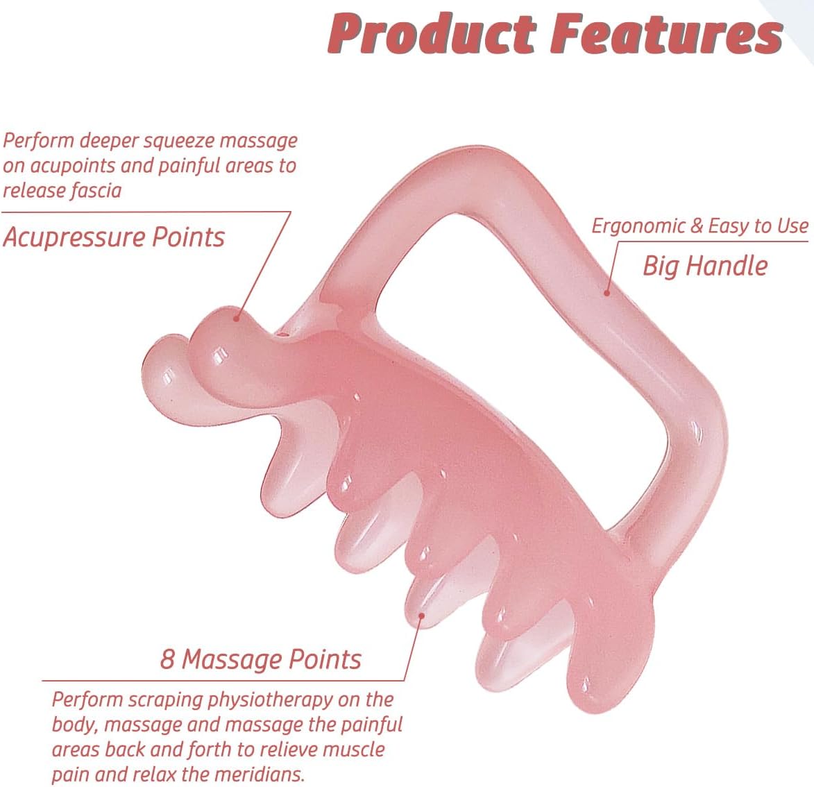 Large Fascia Massage Blaster Tool for Cellulite, Myofascial Release, Muscle Knots, Trigger Points, Cellulite Massager Tool for Body Tension Relief Promote Lymphatic Circulation Pink