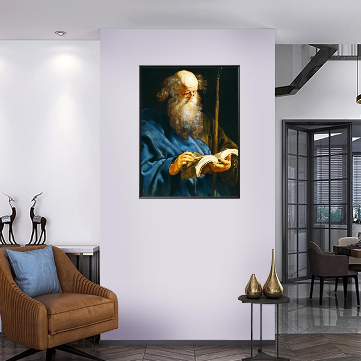 Peter Paul Rubens Paintings - The White-Bearded Old Man Reading a Book Canvas Wall Art, Self-Portrait of a Man Baroque Poster, Famous Oil Paintings Reproduction for Home Office Room Unframed (Color 9,12x16in/30x40cm)
