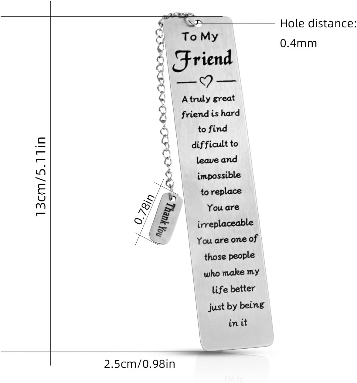 Friendship Bookmarks for Women - Thoughtful Gift for Book Lovers & Best Friends, Stainless Steel Bookmark for Reading Women | with Gift Box