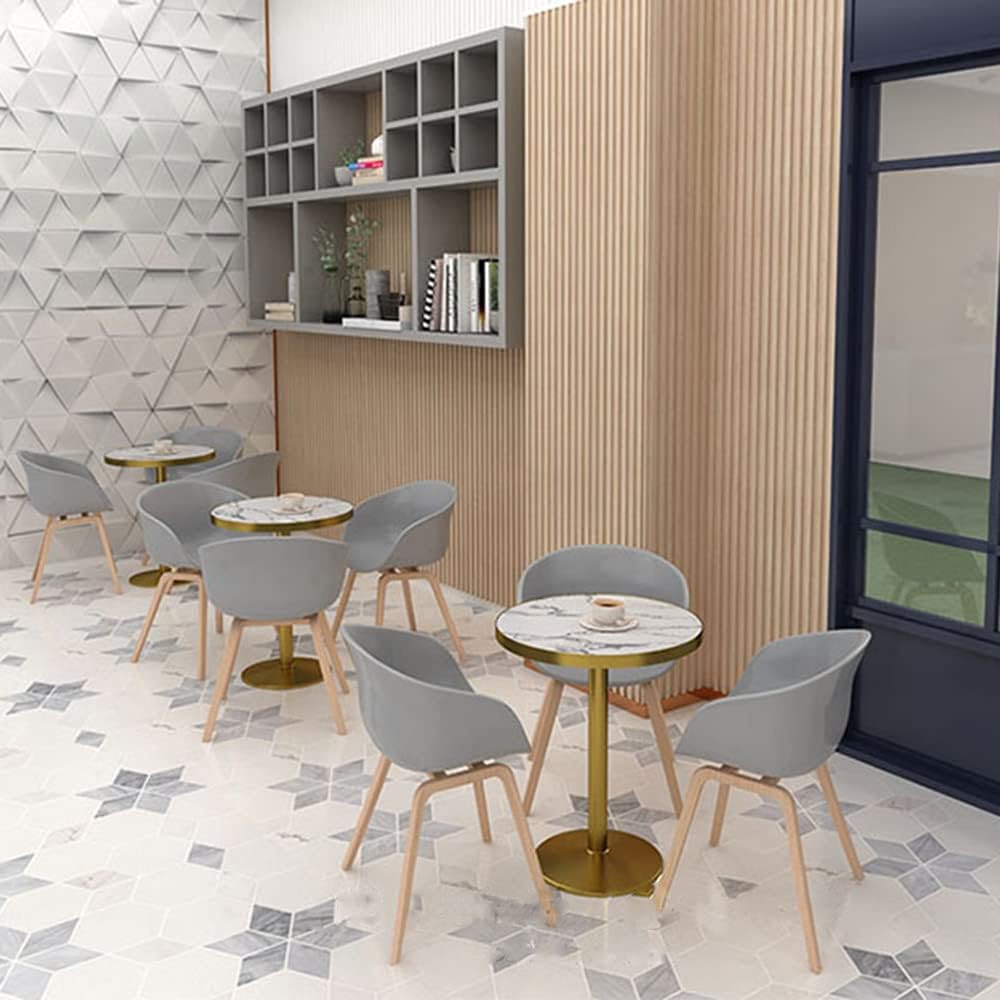 Comfortable Chair Simple Lounge Dining Chair with Iron legs, Ergonomically Designed PP Plastic Side Chair,Coffee Armrest Chair,for Office/Reception/Living Room/Patio/Terrace/Kitchen Leisure Chair