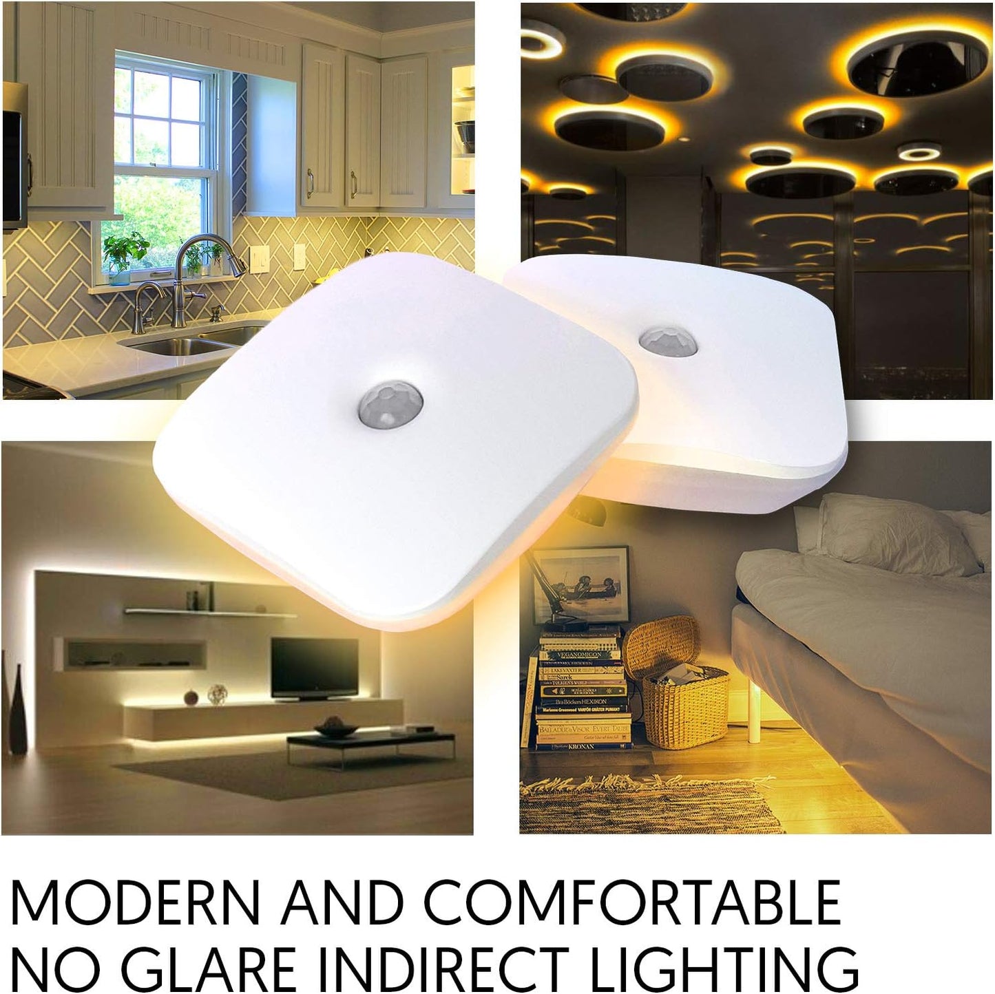 emagine A Sleep Aid LED Motion Sensor Portable Rechargeable Night Light Motion Activated Auto Sensor, Promotes melatonin Production and Healthy Sleep, ON-Off-Auto-Brightness Toggle, 2-Pack (Amber)