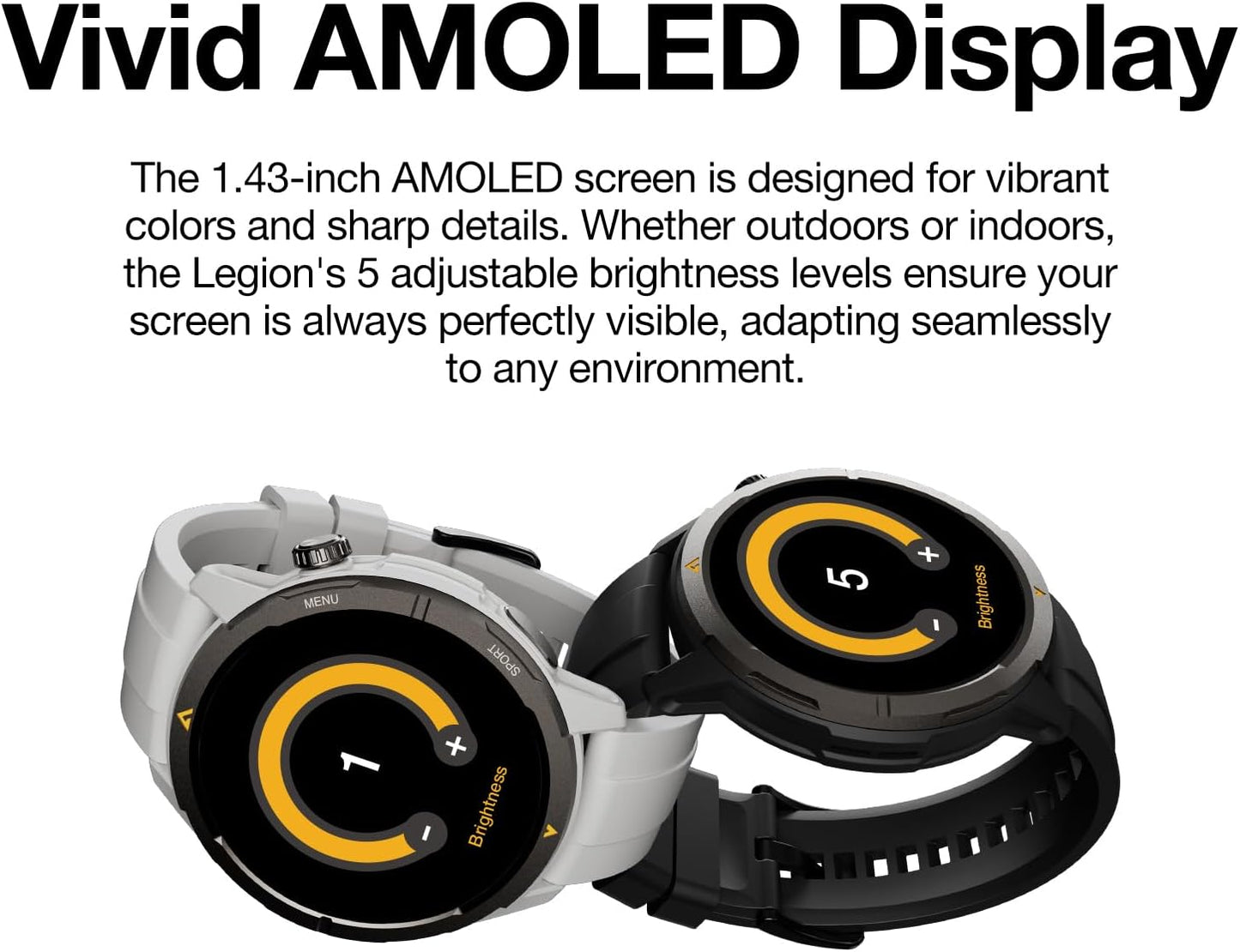AGM Legion Rugged Smart Watch for Men, 5ATM Waterproof, Shockproof & Drop-proof, 100+ Sports Modes, Bluetooth Calling, Compass, Barometer & Altimeter, 1.43" AMOLED Display, Heart Rate & Sleep Tracking