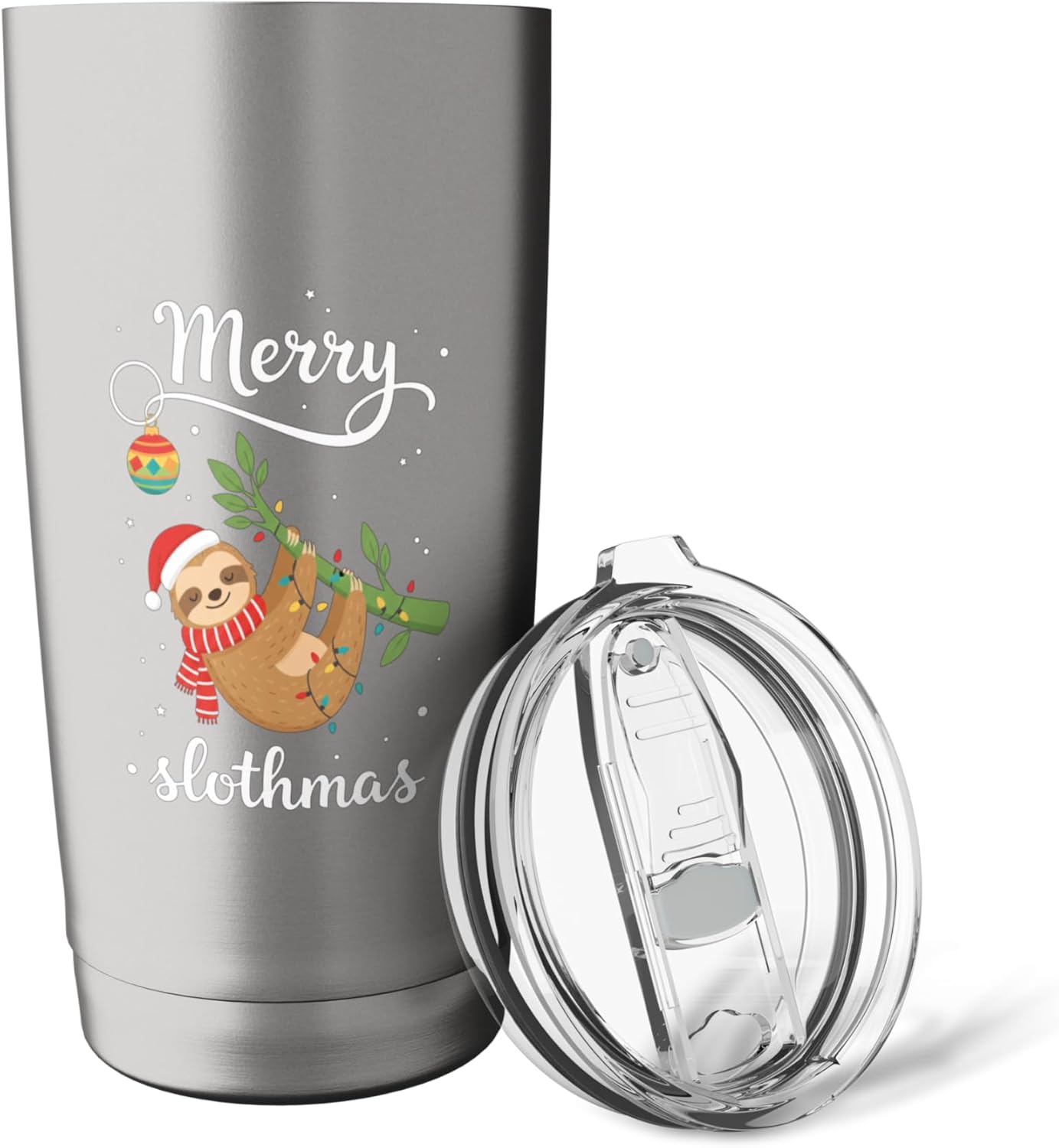 Merry Slothmas Sloth Christmas Holiday Cute Jungle Animal Stainless Steel Insulated Tumbler