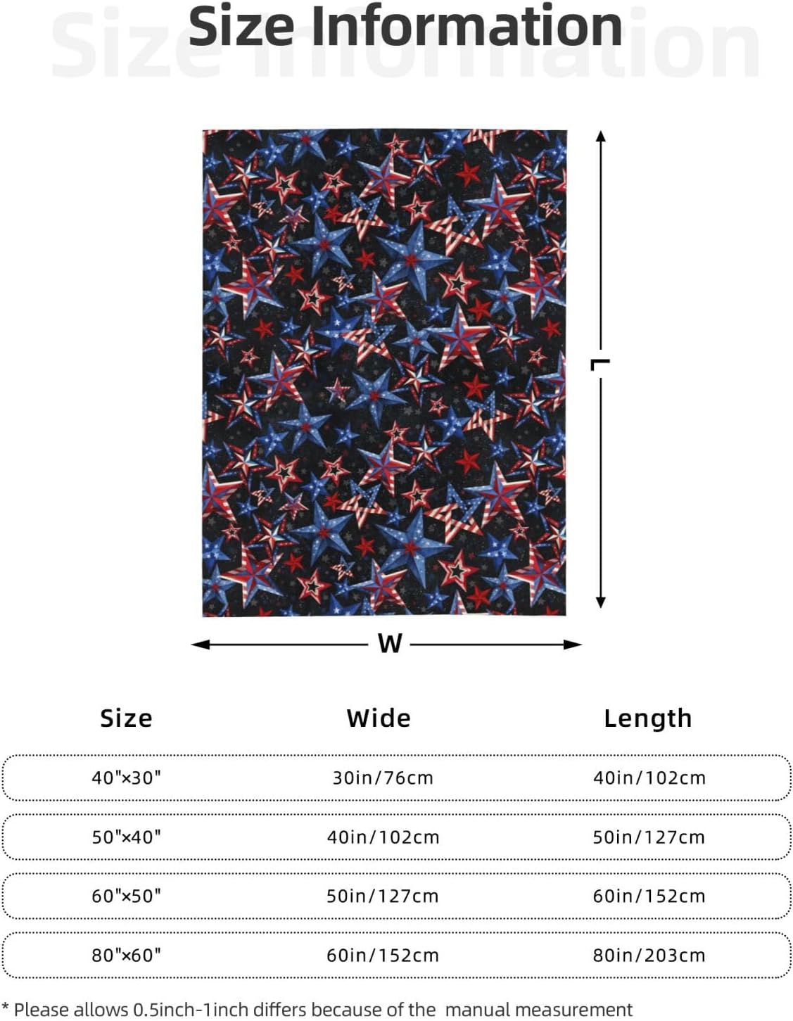 American Patriotic Fuzzy Throw Blanket for Women Men Girls Boys Soft Cozy Fleece Blankets for Bedroom Living Rooms Sofa Couch 60"x50"