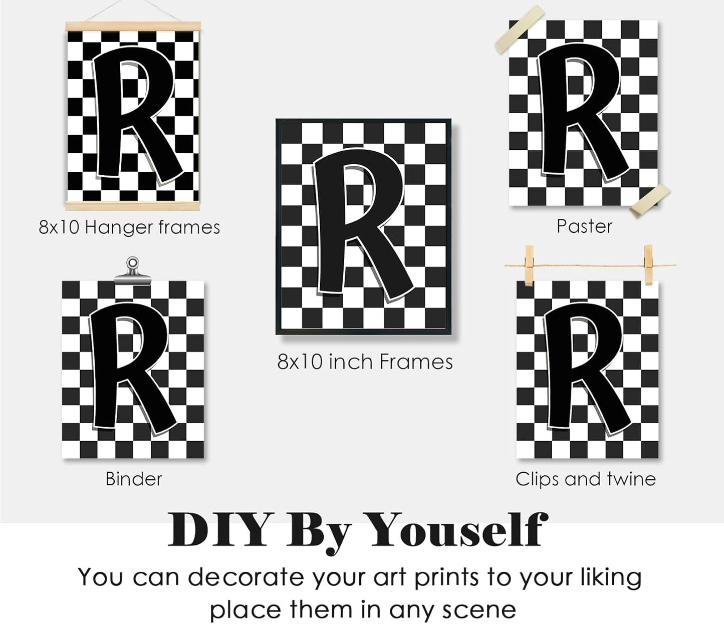 ULEGIE Classroom Decor, Library Decor, Reading Nook Decor for Kids, Playingroom Wall Decor, Black and White Read Signs Prints for Kids Room Classroom Playroom Nursery, 8x10 Inch Unframed Set of 4