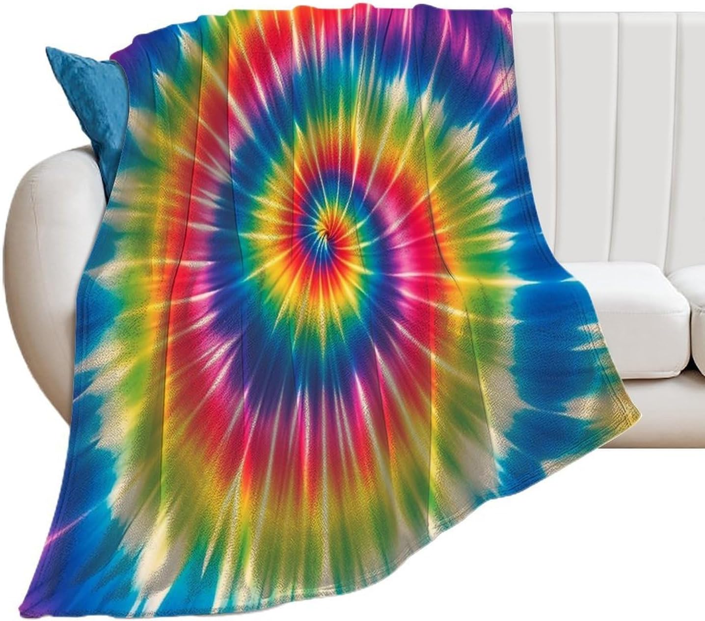 Tie Dye Rainbow Blanket Super Soft Lightweight Throw Blanket Cute Cozy Warm Bed Blanket Decorative Fuzzy Blanket All-Season Home Decor Gift for Sofa Couch Living Room 40"*50" （100 * 130cm）