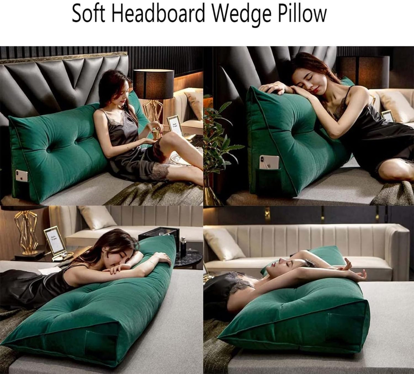 Headboard Pillow Bed Reading Pillow Triangle Backrest Bolster Cushion Bedside Wedge Backrest Pillow Support Lumbar Pillow for Day Bed Sofa Tatami(Size:80cm,Color:F)