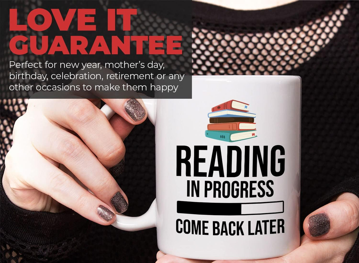 Book Lover Coffee Mug 11oz White - Reading in - Literary librarian Literature Bookworm Historian Public Library Curator Bibliophile Bibliolater