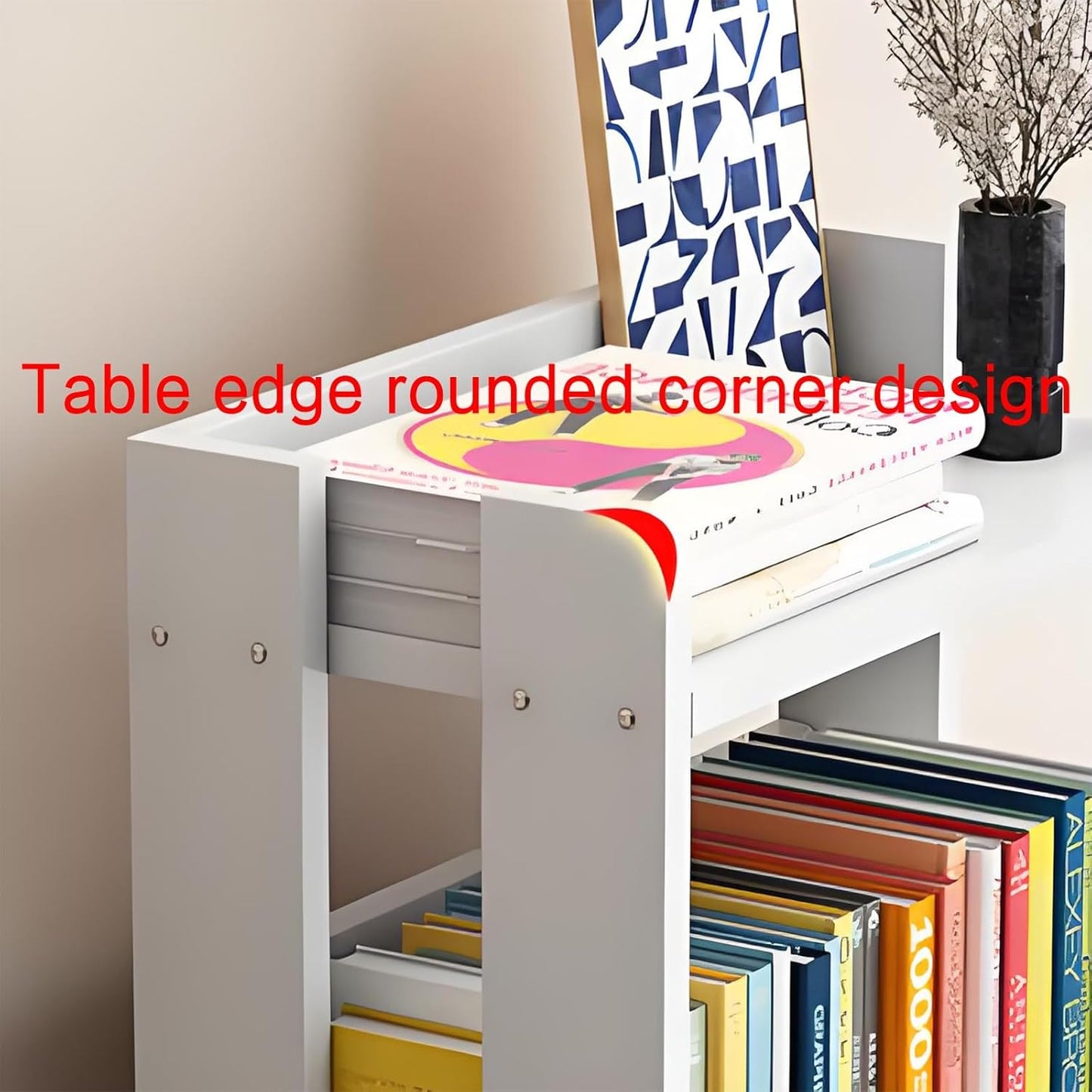 Rotating bookshelf,Book shelf,Spinning bookshelf,Rotating book shelf,Wooden bookshelves,Unique bookshelf,Room decor,Suitable for living room, bedroom, study, living room corner, balcony(Blue)