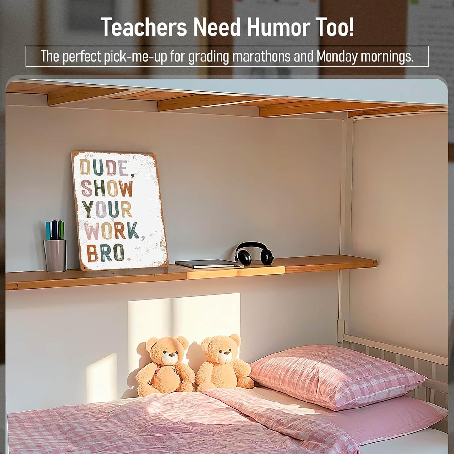 Funny Math Teacher Gift Classroom Decor Sign for Home, Study Room & School - Motivational Wall Decor for Science, English, History Class 8x12 Inches