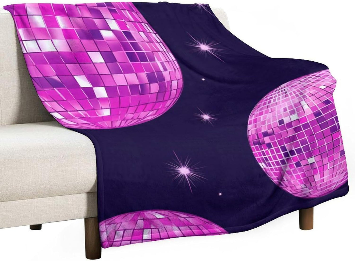 Disco Ball (1) Throw Blanket for Couch Bed Plush Cozy Fuzzy Flannel Blanket for All Season 40"x50"