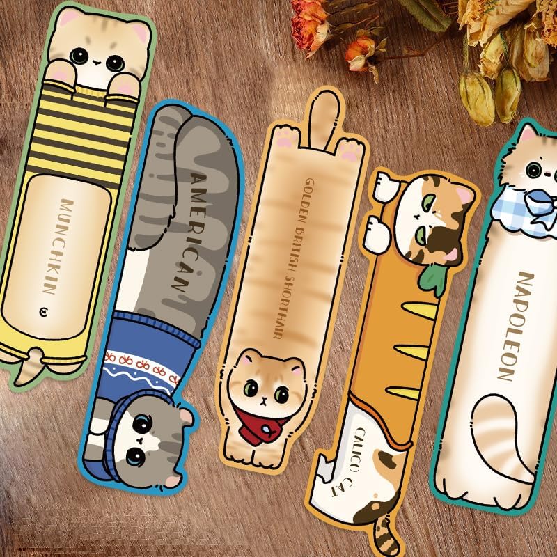 30 Pcs Cute Cat Bookmarks,Bookish Gifts for Cat Lovers,Book Lovers Valentines Gifts,Cute Book Marks for Reading Women Kids Book Reading Accessories Readers Gifts