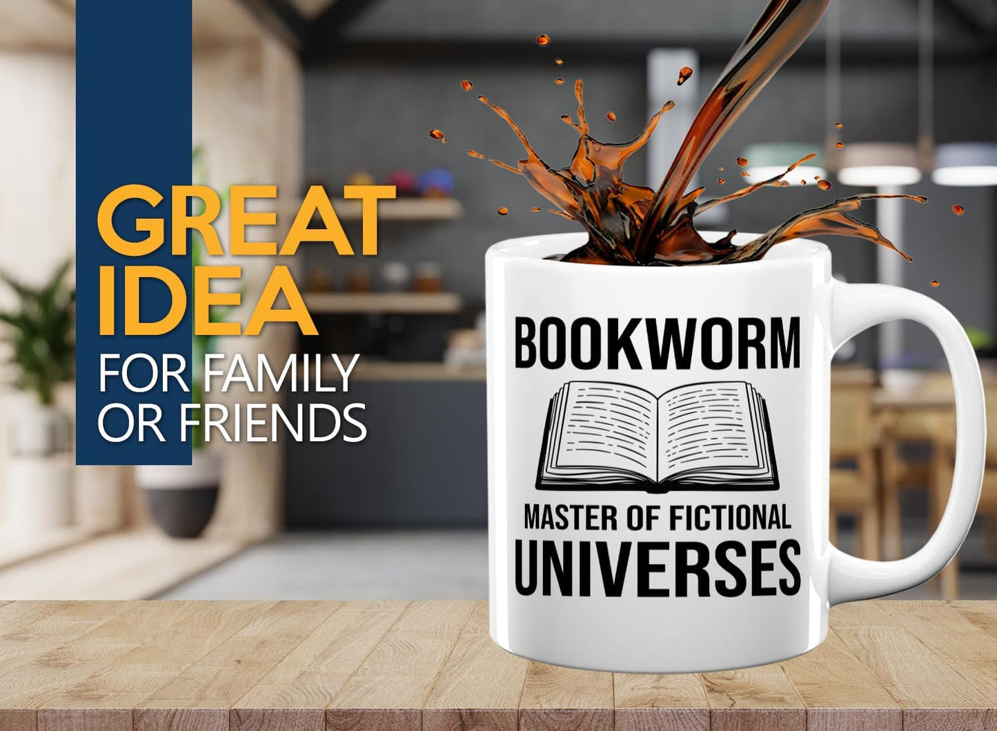 Book Lover Coffee Mug 11oz White -Bookworm Master of - Bookworm Literature Library Book Lover Reader Booked Editor Intellectual Studious