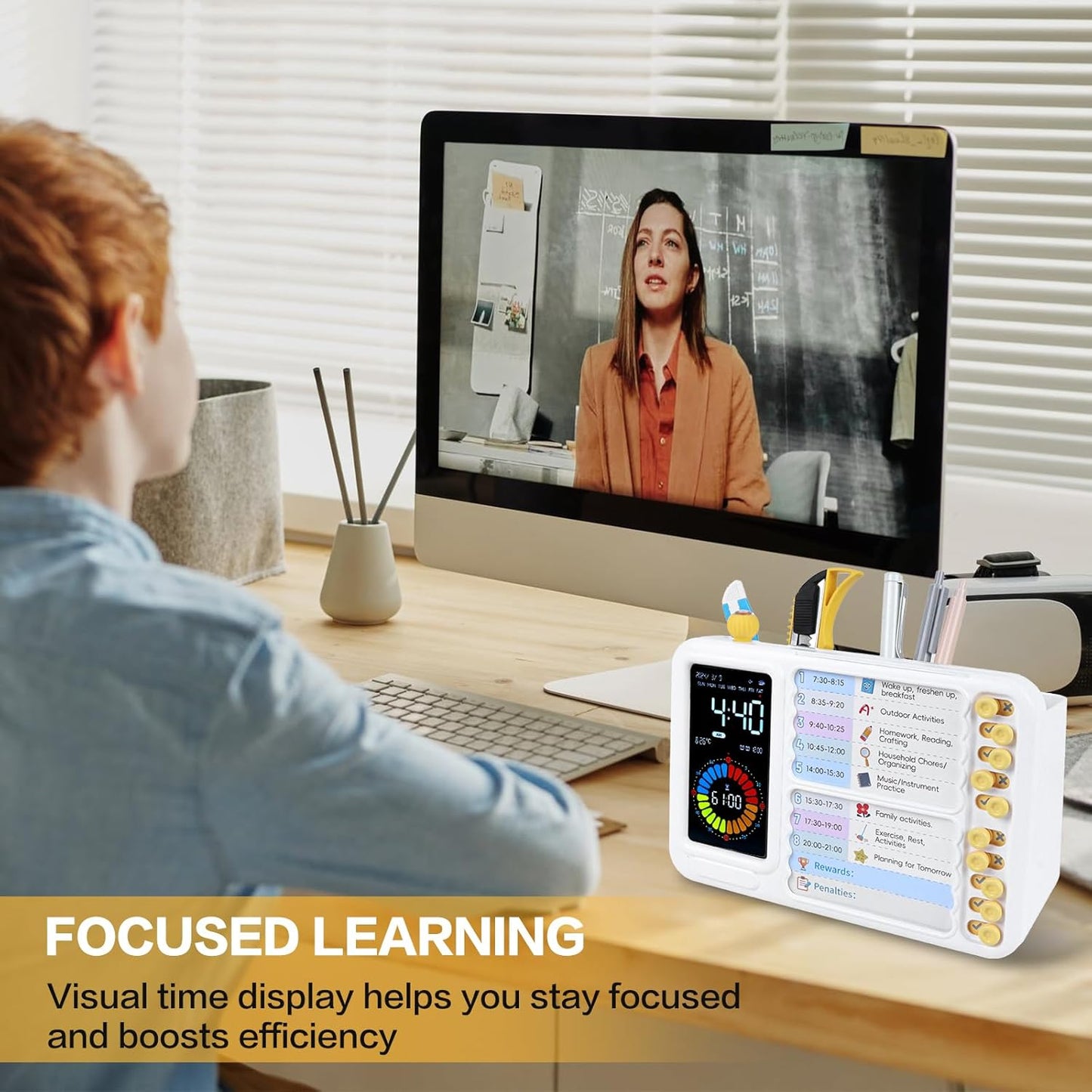 12/24 Hour Switching Task Timer, Timer for Kids, Visual Schedule for Kids with Autism, Visual Schedule for Kids, Time Management Tools, Autism Increase Self-Regulation, with 99-Minute Countdown