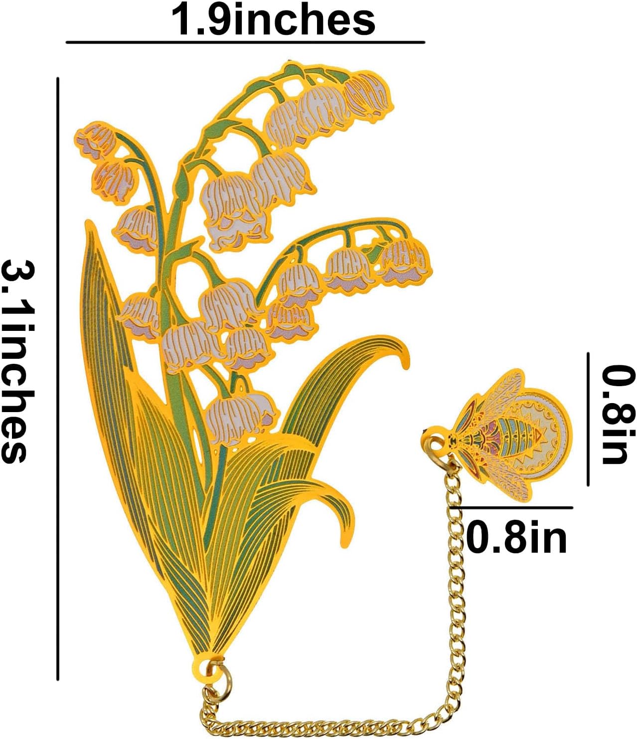 BLBMH 3in1 Metal Flower Bookmarks Birthday Gifts for Women Girl Unique Mother's Day Teacher Appreciation Gifts for Book Lovers Friends Readers Graduation Gifts Book Markers - Lily of The Valley