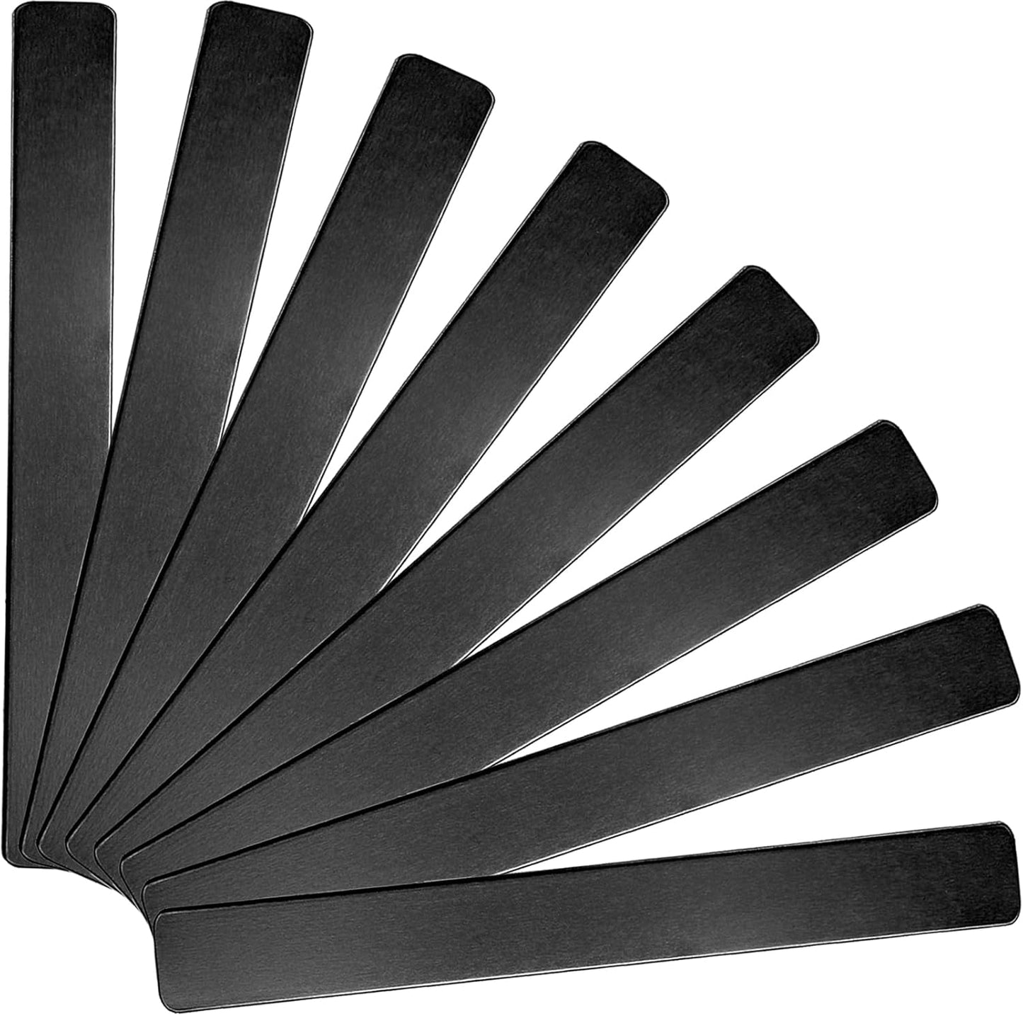 ABBECIAO Anodized Aluminum Bracelet Blanks, 3/4" x 6" x 0.05" Thick Metal Bookmark Blanks for Stamping and Laser Engraving, (Pack of 12) Black