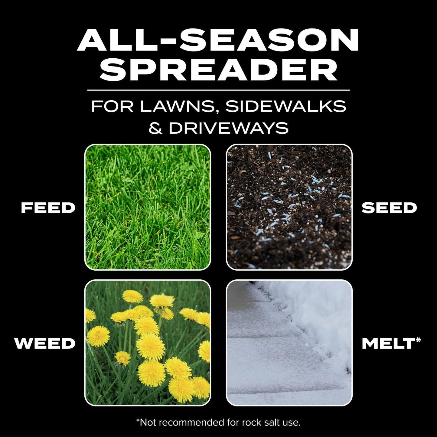 Scotts Turf Builder EdgeGuard DLX Broadcast Spreader - Spreader For Lawn Fertilizer, Weed & Insect Control, Grass Seed, and Ice Melt, Holds Up To 15,000 sq. ft. of Product