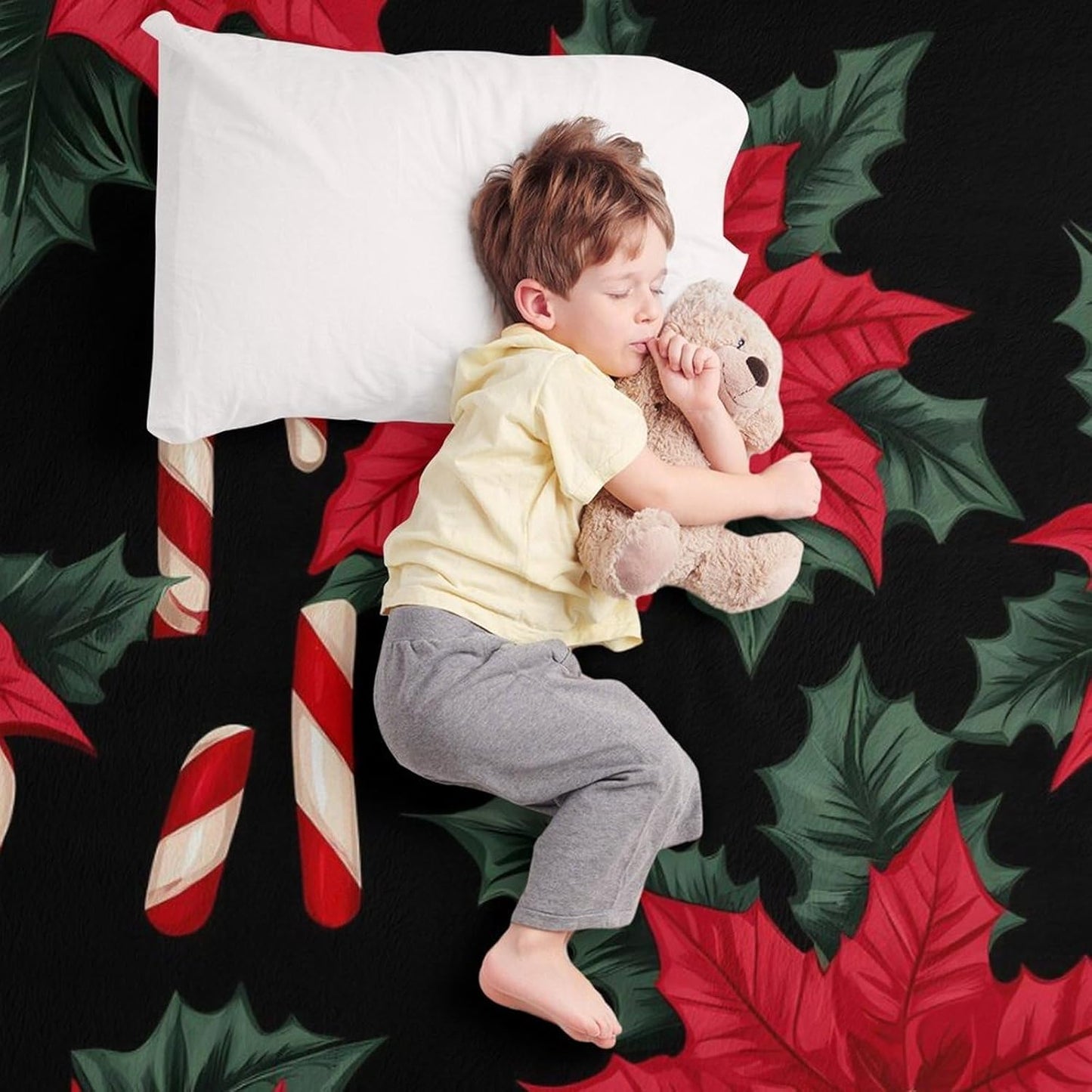 Floral Candy Throw Blanket for Couch Bed Plush Cozy Fuzzy Flannel Blanket for All Season 30"x40"