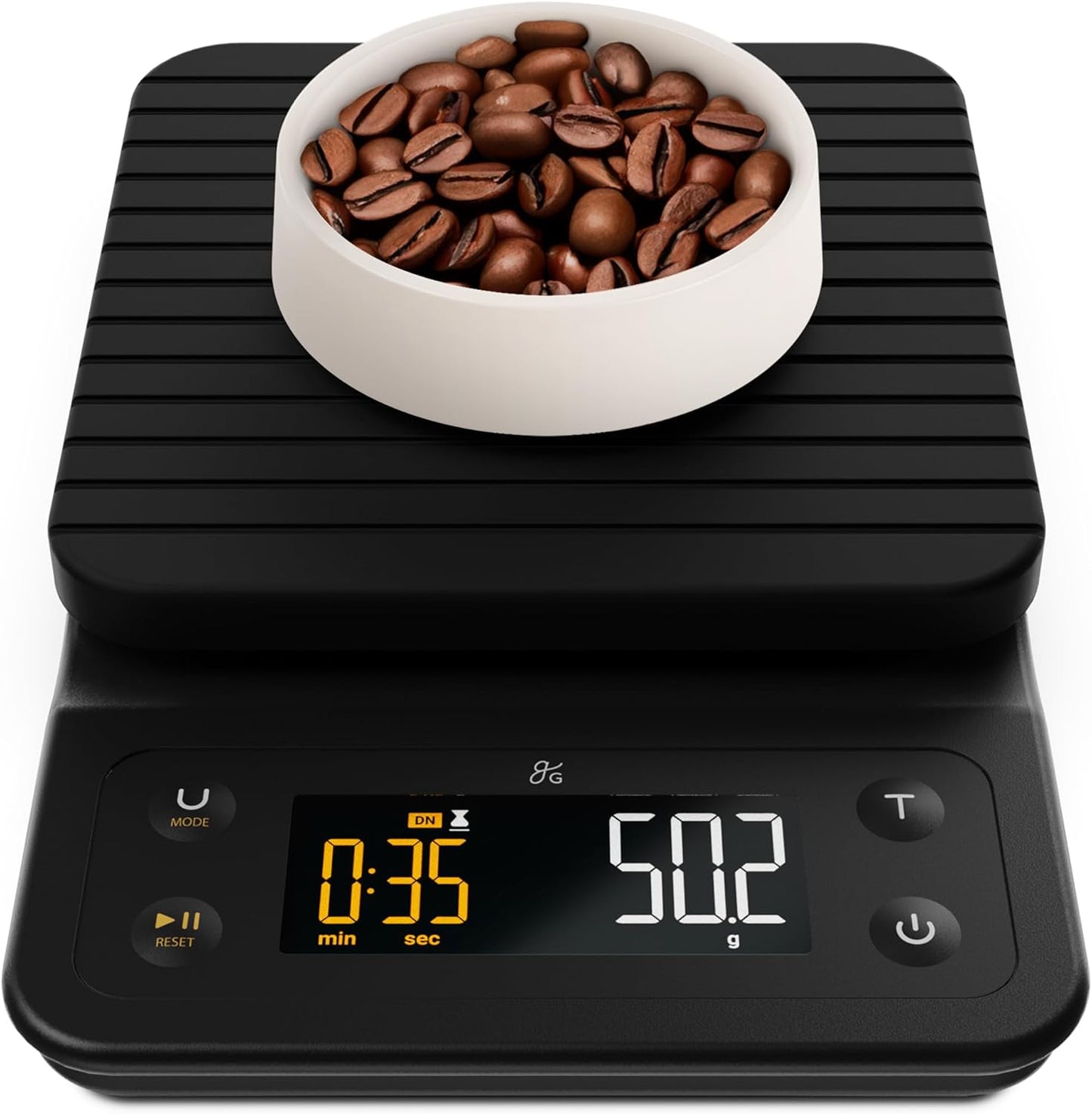 Greater Goods Coffee Scale with Timer – 0.1g Precision Digital Coffee & Espresso Scale for Pour-Over, Coffee Bean Weighing, Barista Brewing, Waterproof Cover, 3kg Capacity (Onyx Black)
