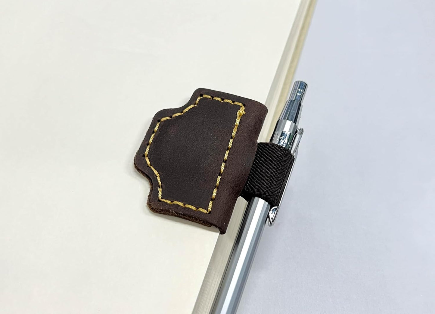 Magnetic Pen Holder Bookmark, Custom Magnetic Leather Pen Holder Bookmark, Leather Book Mark for Reading Women and Men Gifts for Booklovers(Coffee)