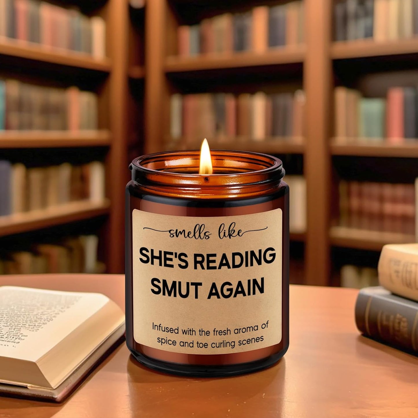 LEADO Reading Candle, Book Lovers Gifts - Bookish Candle, Dark Romance, Bookish Decor - Funny Reading Decor, Books Themed Present - Birthday, Mothers Day Gifts for Book Lovers Women, Readers, Bookworm