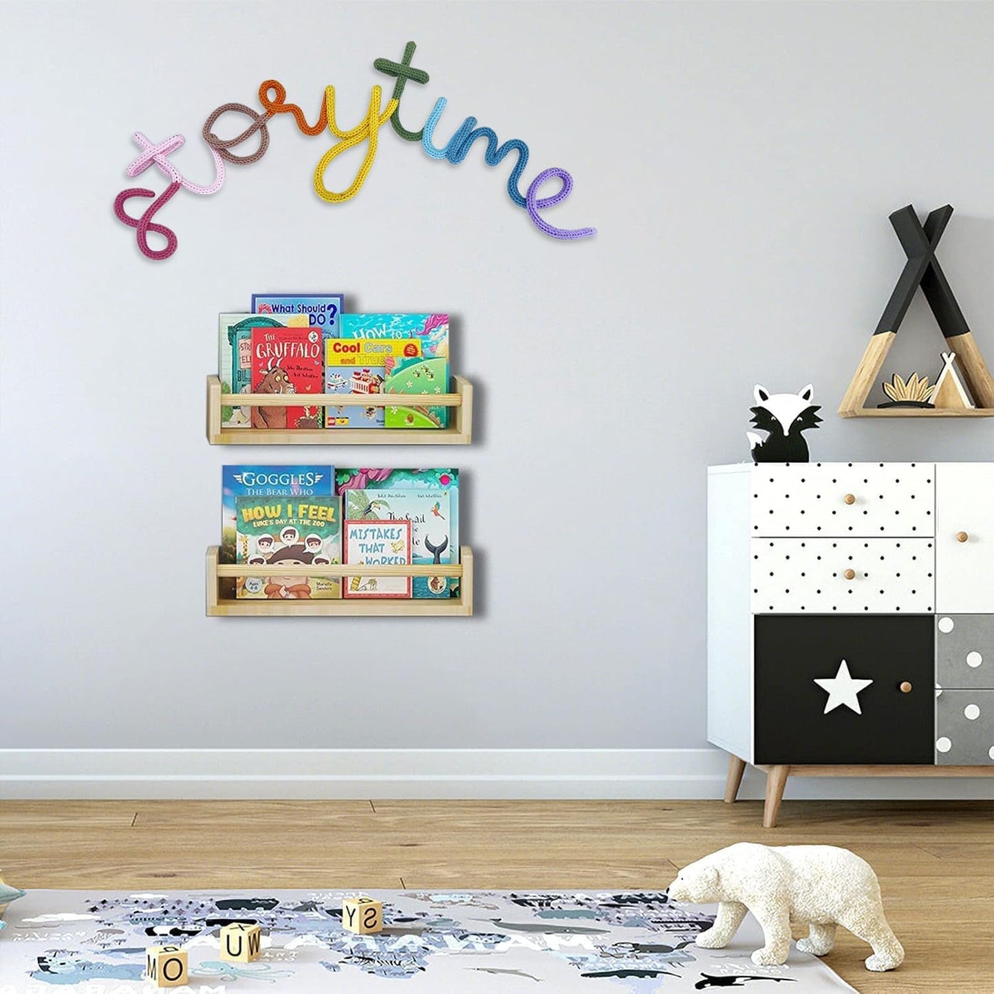 Handmade Storytime Wall Sign-Knitted Wire Storytime Sign Reading Corner Sign Decor story time wall sign wire Letters Book Corner Decor for Kids Room Nursery & Playroom (Storytime)