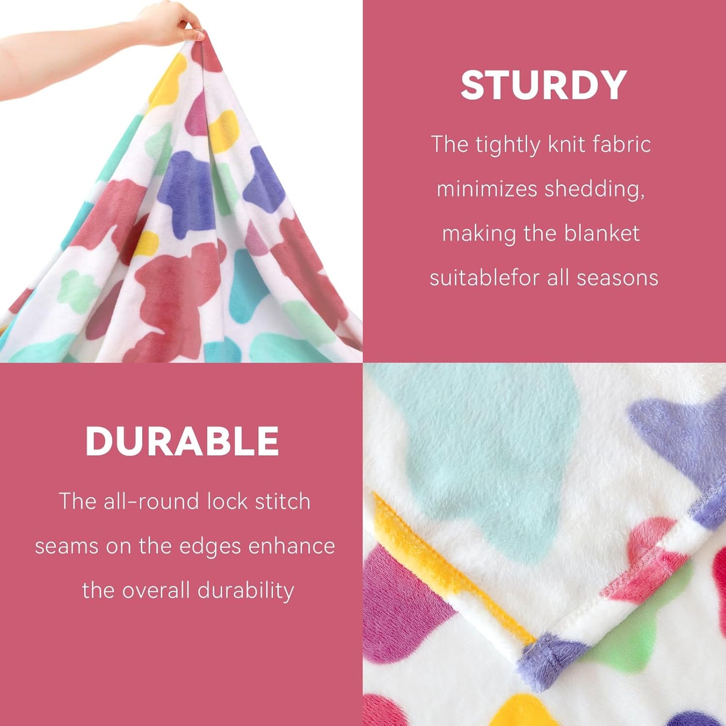Fleece Blankets Twin Size for Bed Couch, Ultra Soft Plush Rainbow Twin Throw Blanket for Women Teen Girs, Colorful Home Room Decor, Cozy Gifts for Birthday Graduation 60x80 Inches