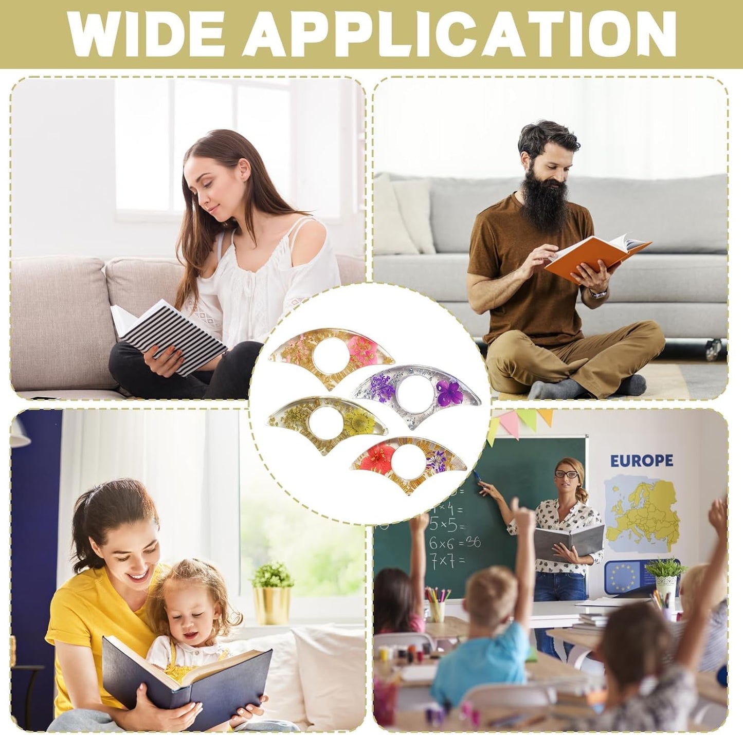 4PCS Resin Page Holder, 4 Thumb Book Page Holders for Reading, Non-Slip Design, Lightweight and Durable, Perfect for Books, Cookbooks, and Manuals