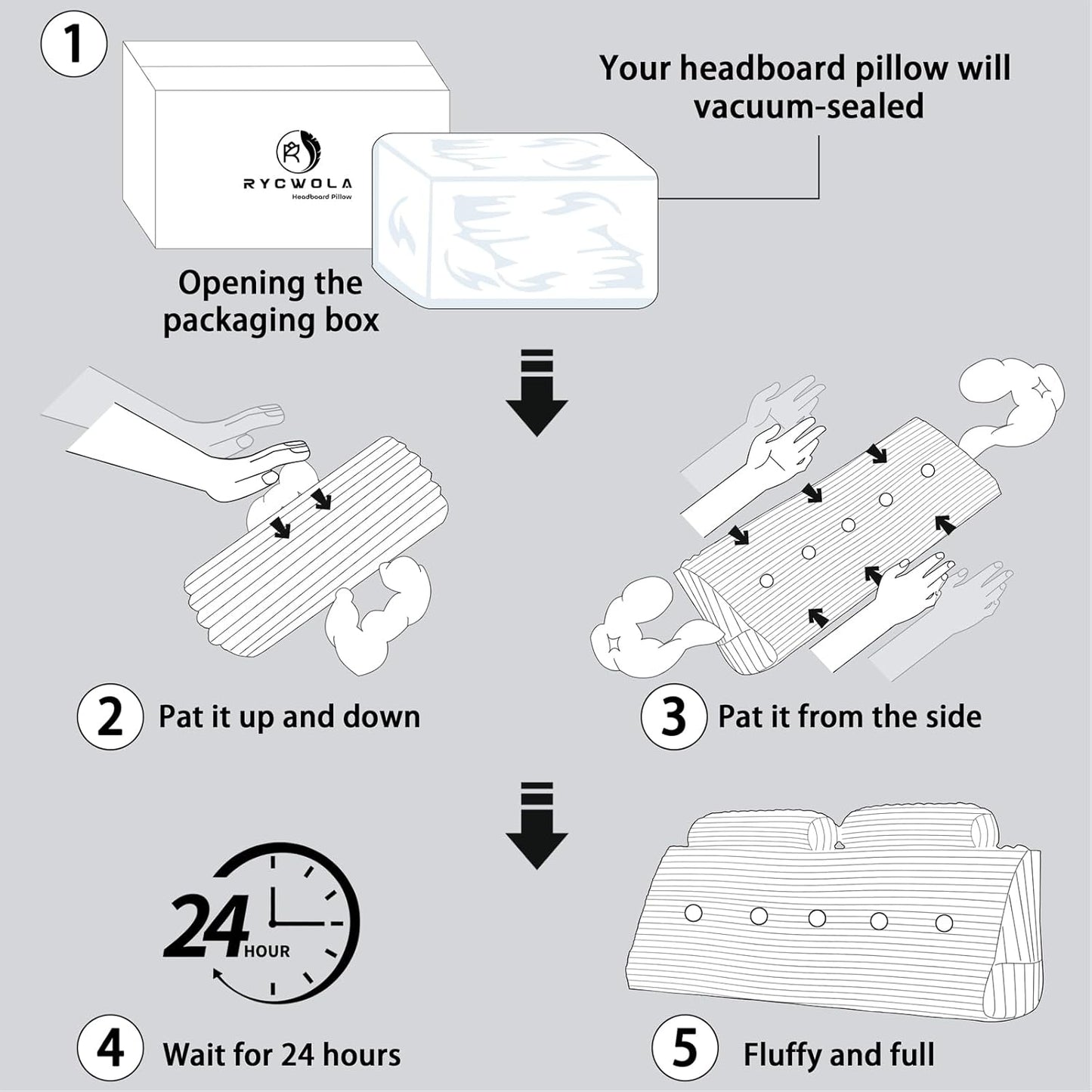 Headboard Wedge Pillow with Neck Roll Pillow Twin Wedge Pillow Headboard Soft and Supportive Bed Rest Reading Pillows for Sitting in Bed with Removable Cover