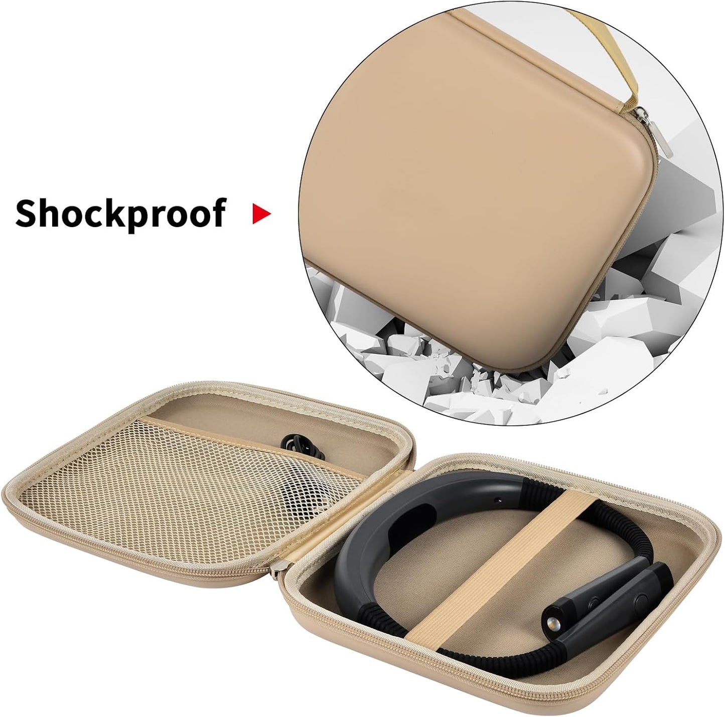 Case Compatible with Glocusent/ for Vekkia/ for LITOM/ for LEDGLE/ for TAKKUI/ for TSINGREE LED Neck Reading Light Book Light for Reading. Storage Carrying Holder for USB Cable (Box Only) -Light Khaki