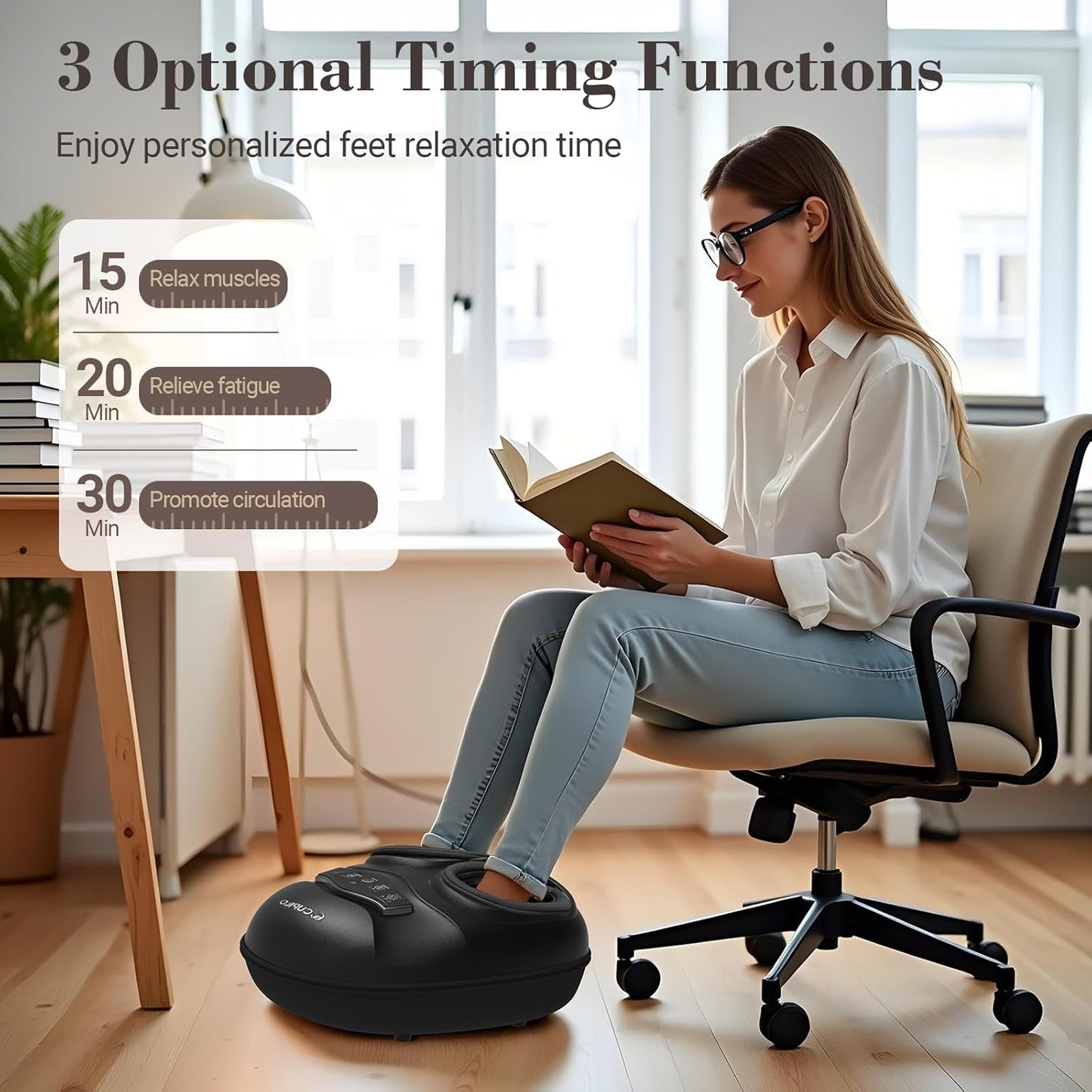 FSA Foot Massager with Heat - HSA Eligible, Feet Massager for Plantar Fasciitis & Neuropathy, Shiatsu Deep Kneading for Foot Pain Relief, Gifts for Women Mom