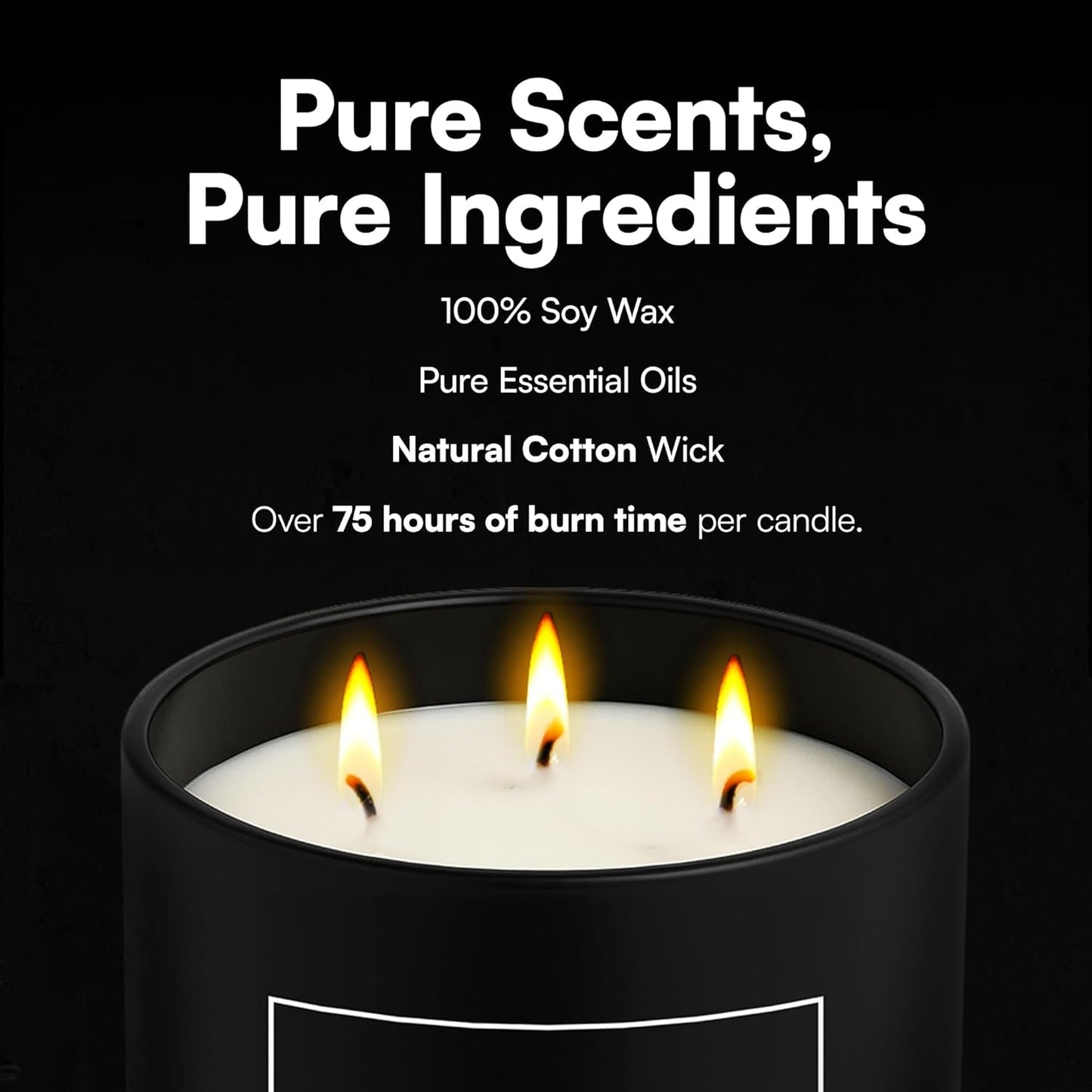 Mahogany Scented Soy Candle with Snuffer Included 3 Wick Candle for Men Long Lasting 75 Hour Burn Elegant Aromatherapy Candle for Relaxation Masculine Home Decor Birthday Holiday Gift Set Spa