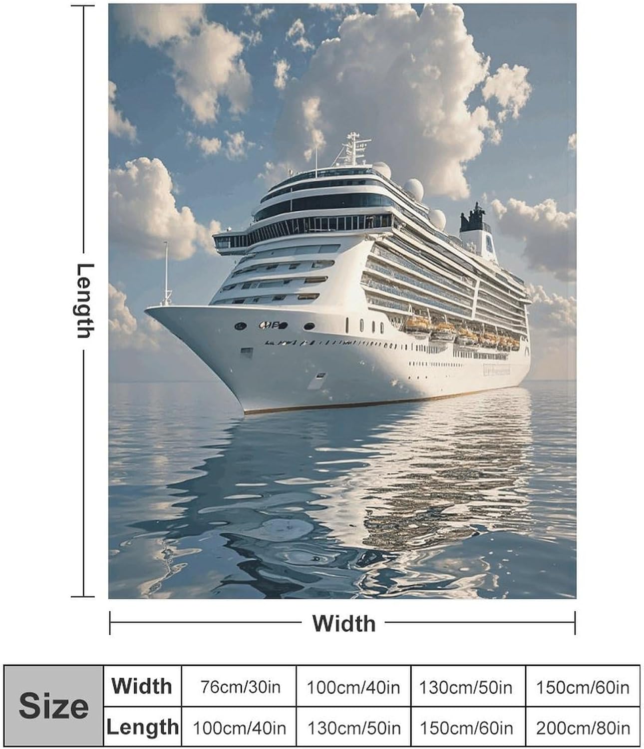 Cruise Ship Blanket Super Soft Lightweight Throw Blanket Cute Cozy Warm Bed Blanket Decorative Fuzzy Blanket All-Season Home Decor Gift for Sofa Couch Living Room 50"*60"（130 * 150cm）