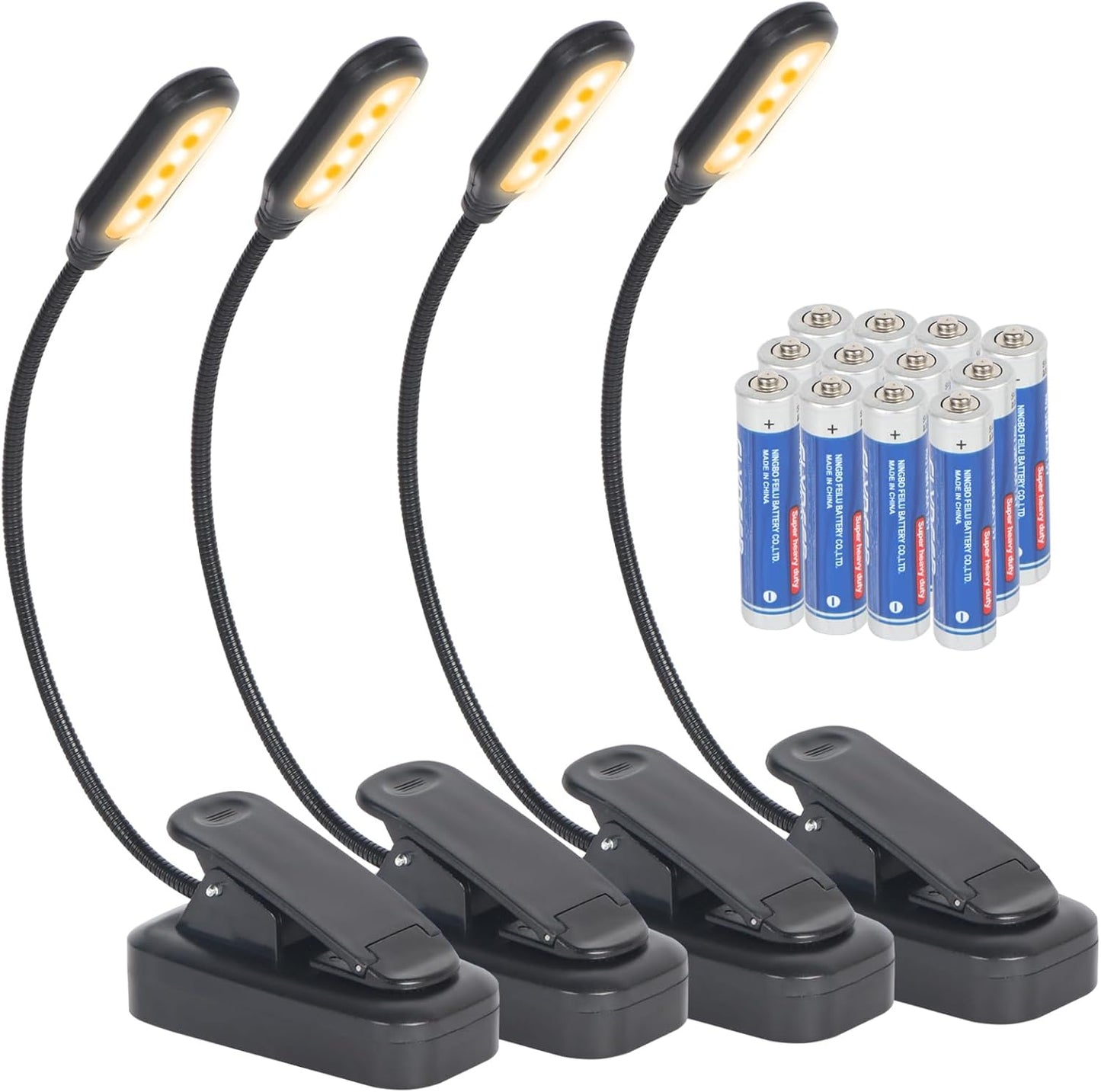 4 Pack Reading Light with 3 Color Temperature, 6 LED Book Clip Lamp for Reading in Bed, Easily Clip on to a Small Mini Lightweight Book Lights for Read Book Lovers