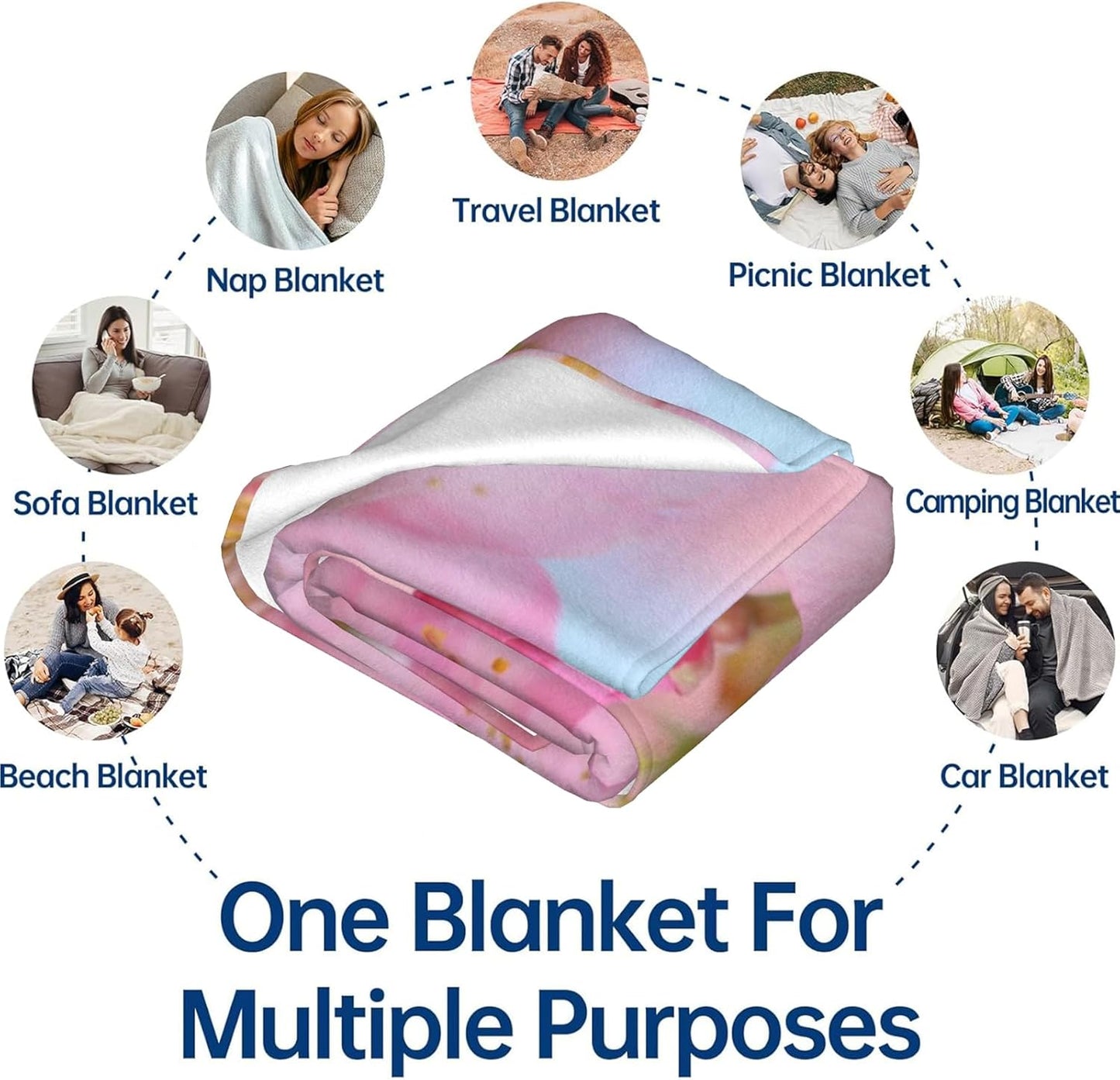 Rainbow Pineapple Flannel Throw Blanket 50x60 Inch, Colorful Watercolor Fruit Pattern Blankets Soft Cozy Fleece Throws for Food Lover Bed Sofa Dorm Living Room Summer Home Decor Gifts