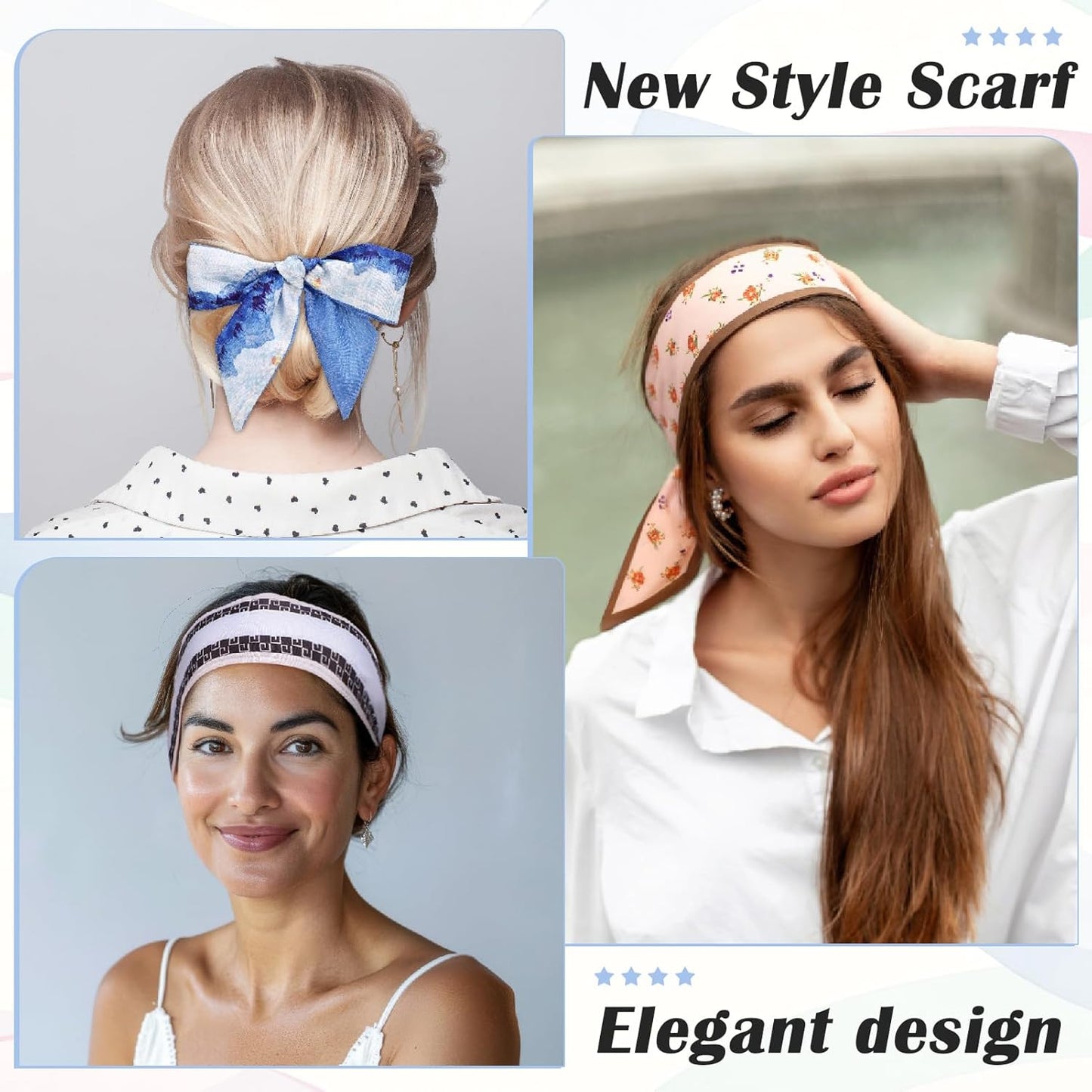 Fashion Scarves for Women Multifunctional Purse Scarf Boho Neck Scarves for Headband Bag Belt Hair Accessories