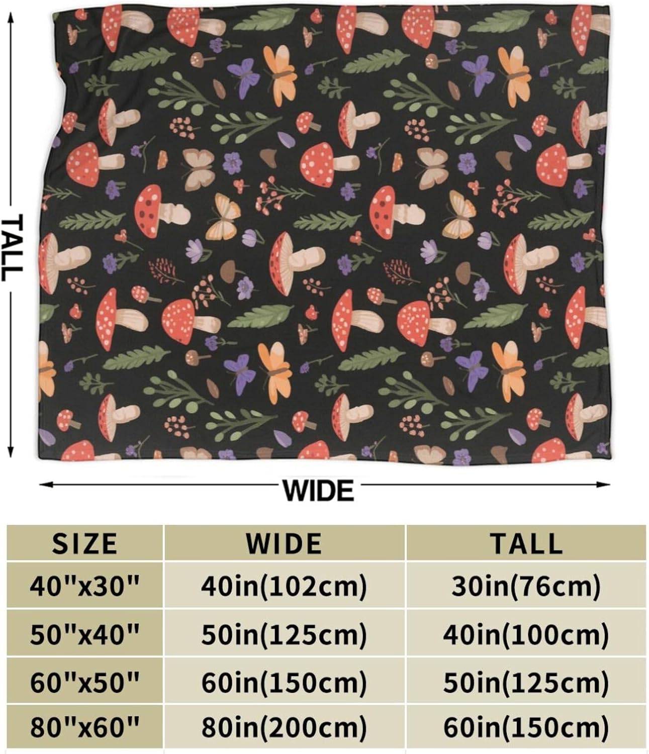 Red Mushroom Throw Blanket - Soft Plush Fleece Bedding Blankets- Cozy Mushroom Stuff Gifts for Women Girls Kids Adults 40"X50"