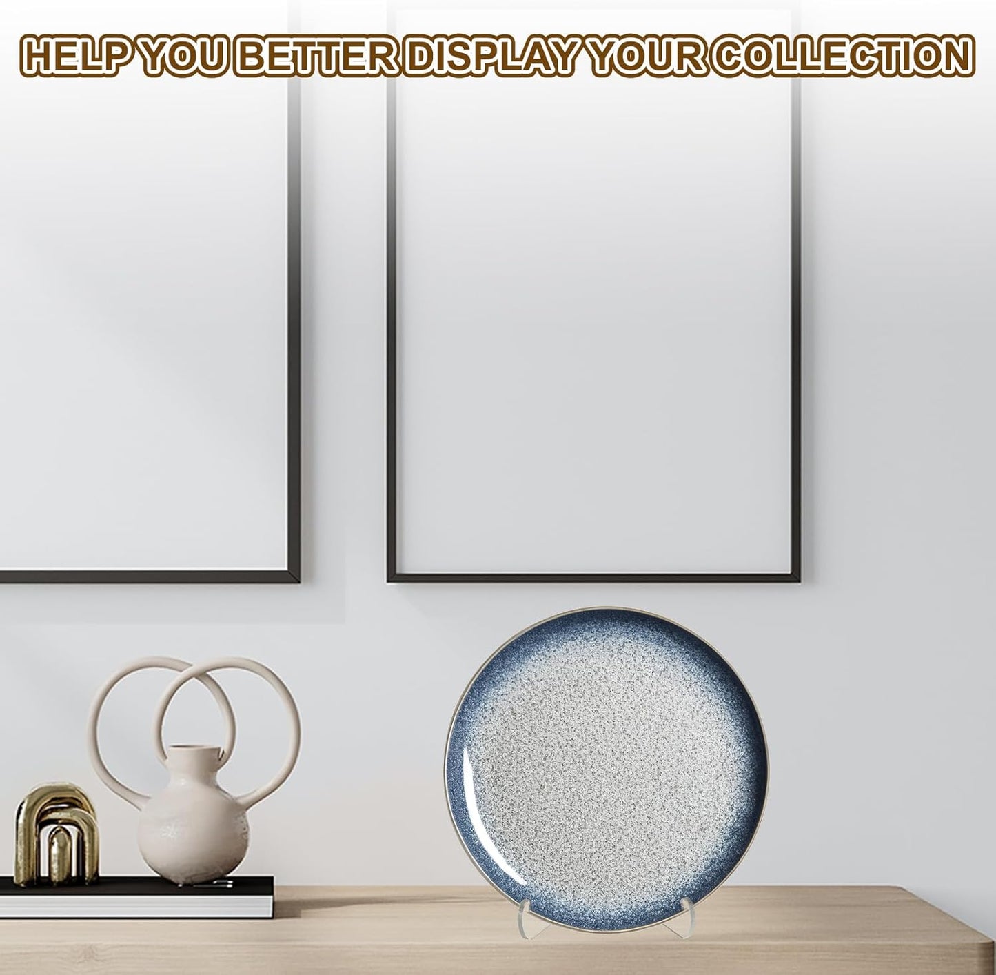 PATIKIL 3 Inch Acrylic Plate Display Stand, 2 Pack Small Clear Easel Plate Holder Picture Stands for Display Frames Card Picture CD Book Challenge Coin(Tripod)