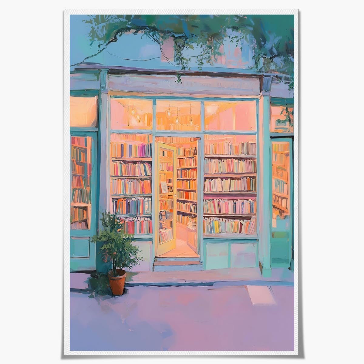 Medpol Boho Reading Nook Wall Art Minimalism Literary Wall Decor Book Lover Gift Vintage Literary Print Cozy Bookstore Canvas Art Poster for Living Room Study Decor Aesthetics Unframed8x12inch
