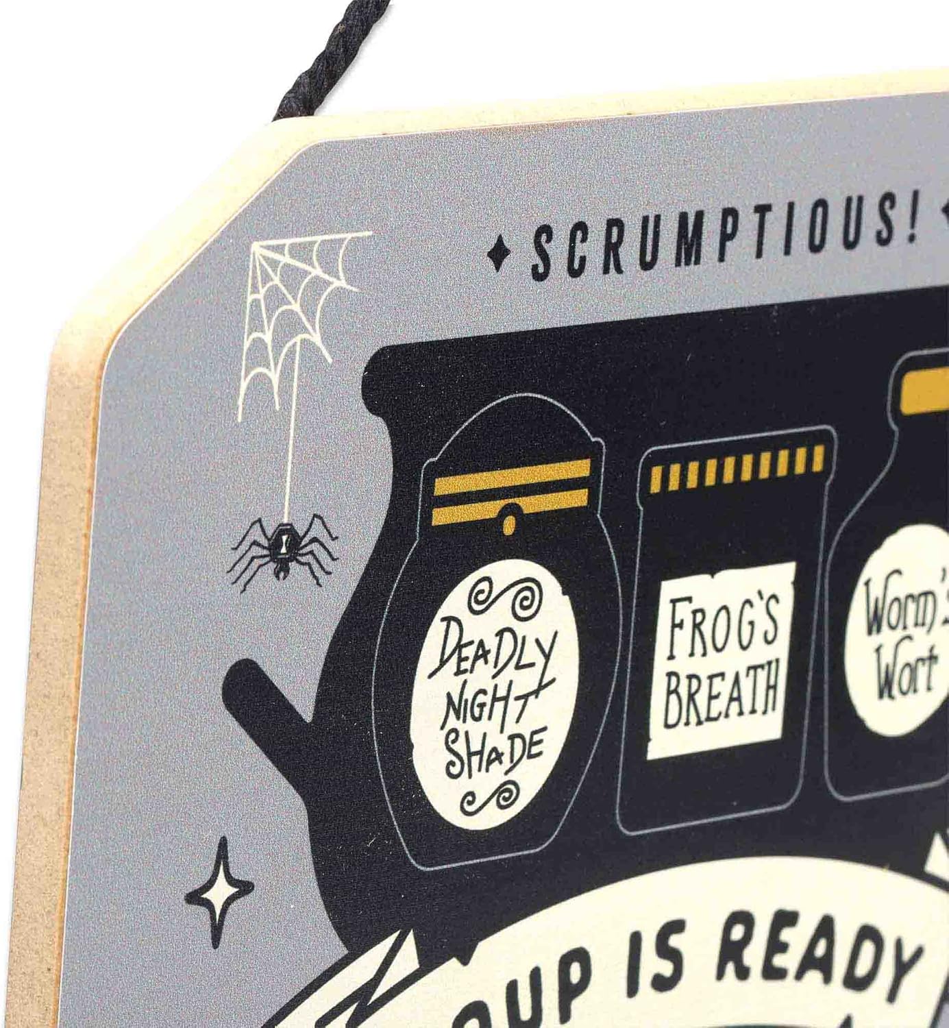 Disney The Nightmare Before Christmas Soup is Ready Hanging Wood Wall Decor - Fun Kitchen Halloween Sign - Made With Fear