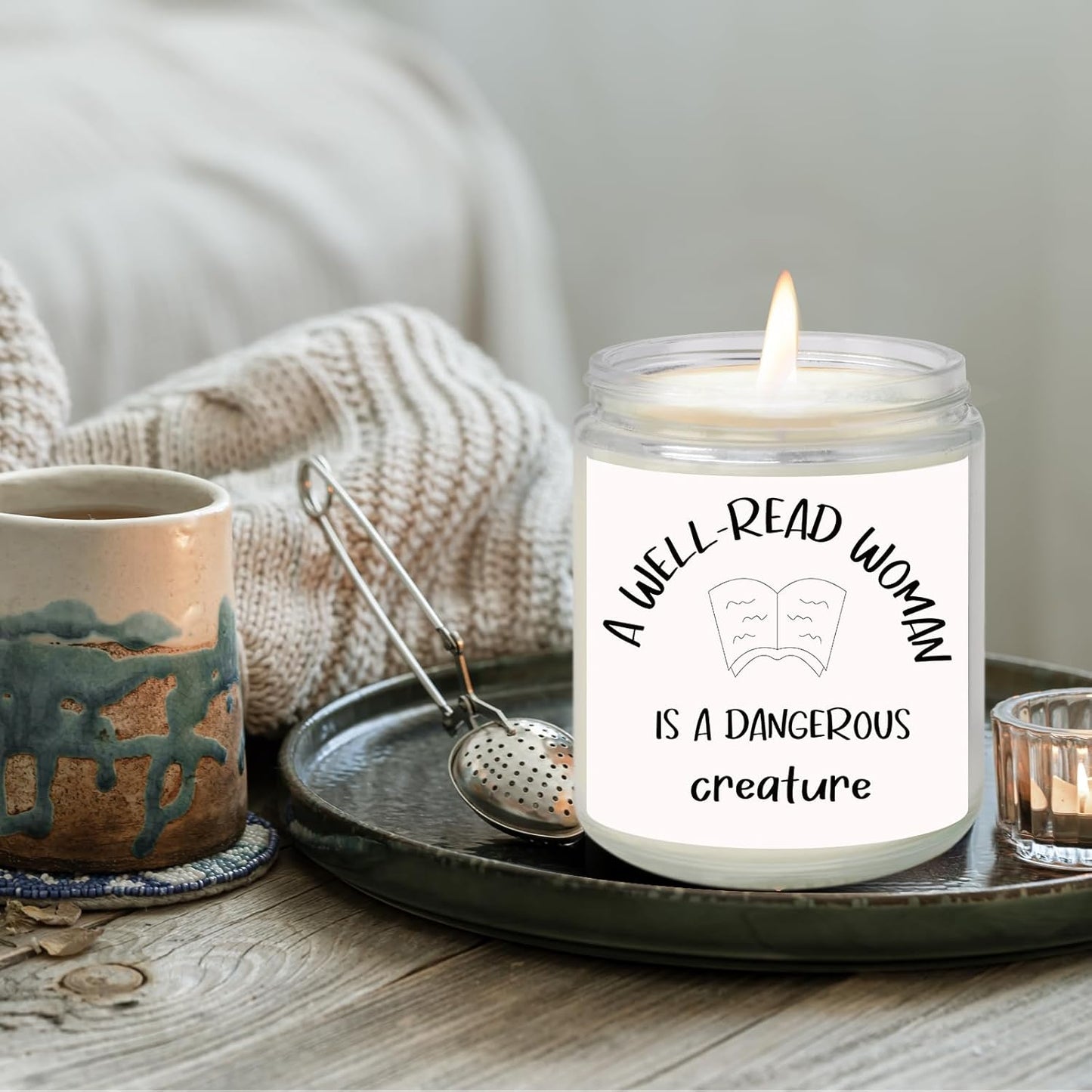 Book Lover Gifts, Book Lover Candle, Bookish Candles for Women Her, Club Christmas Gifts for Readers Librarians Bookworm - Reading Candle