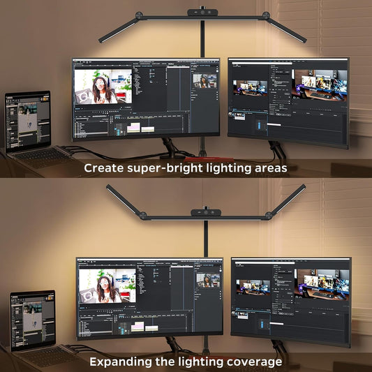 Led Desk Lamp for Office Home, Architect Desk Lamp with Clamp, Ultra Bright Dimmable Table Light, Stepless Dimming and Tempering Desk Light for Workbench Drafting Reading Study (Black)