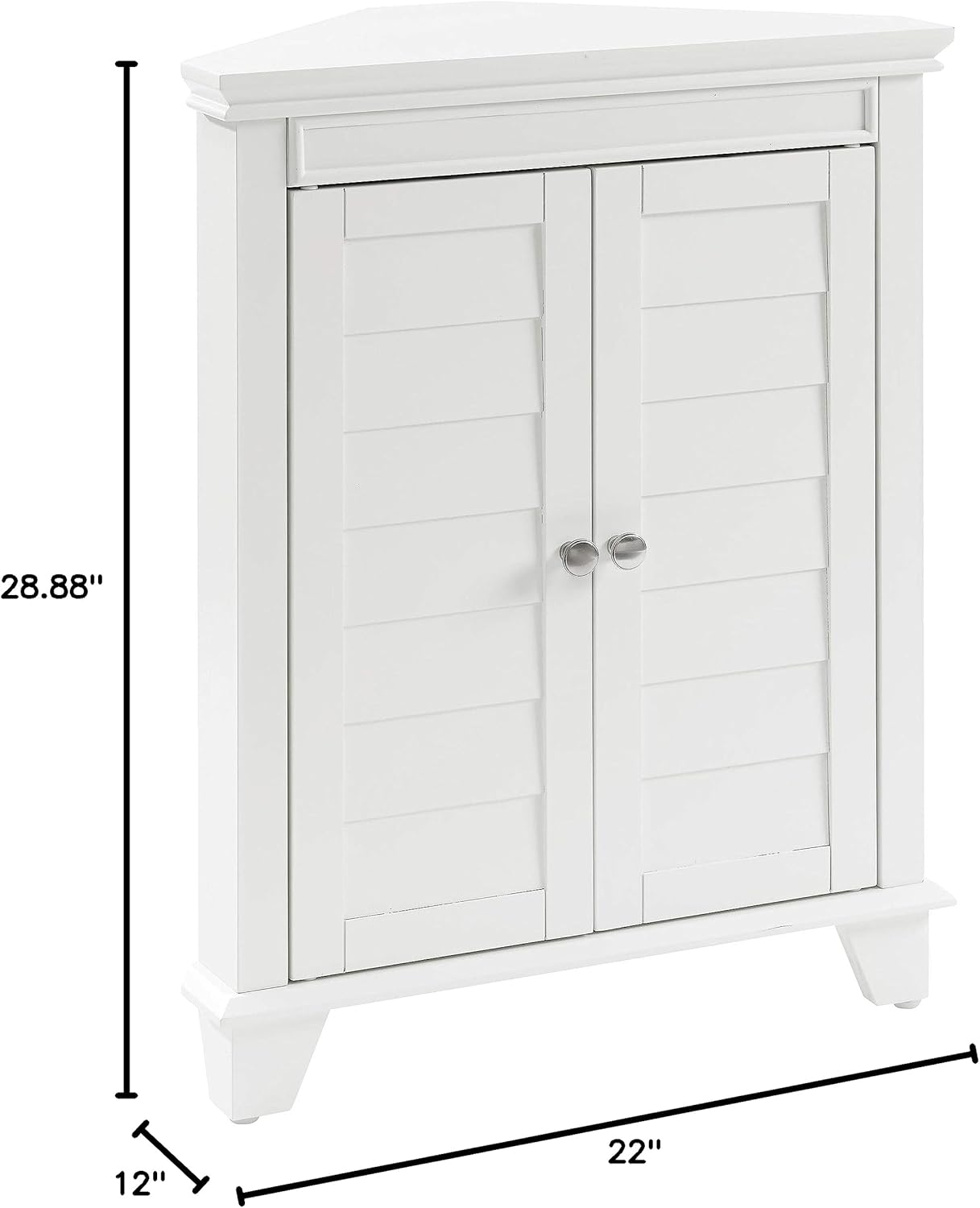 Crosley Furniture Lydia Corner Storage Cabinet and Bathroom Organizer with Shelves, White
