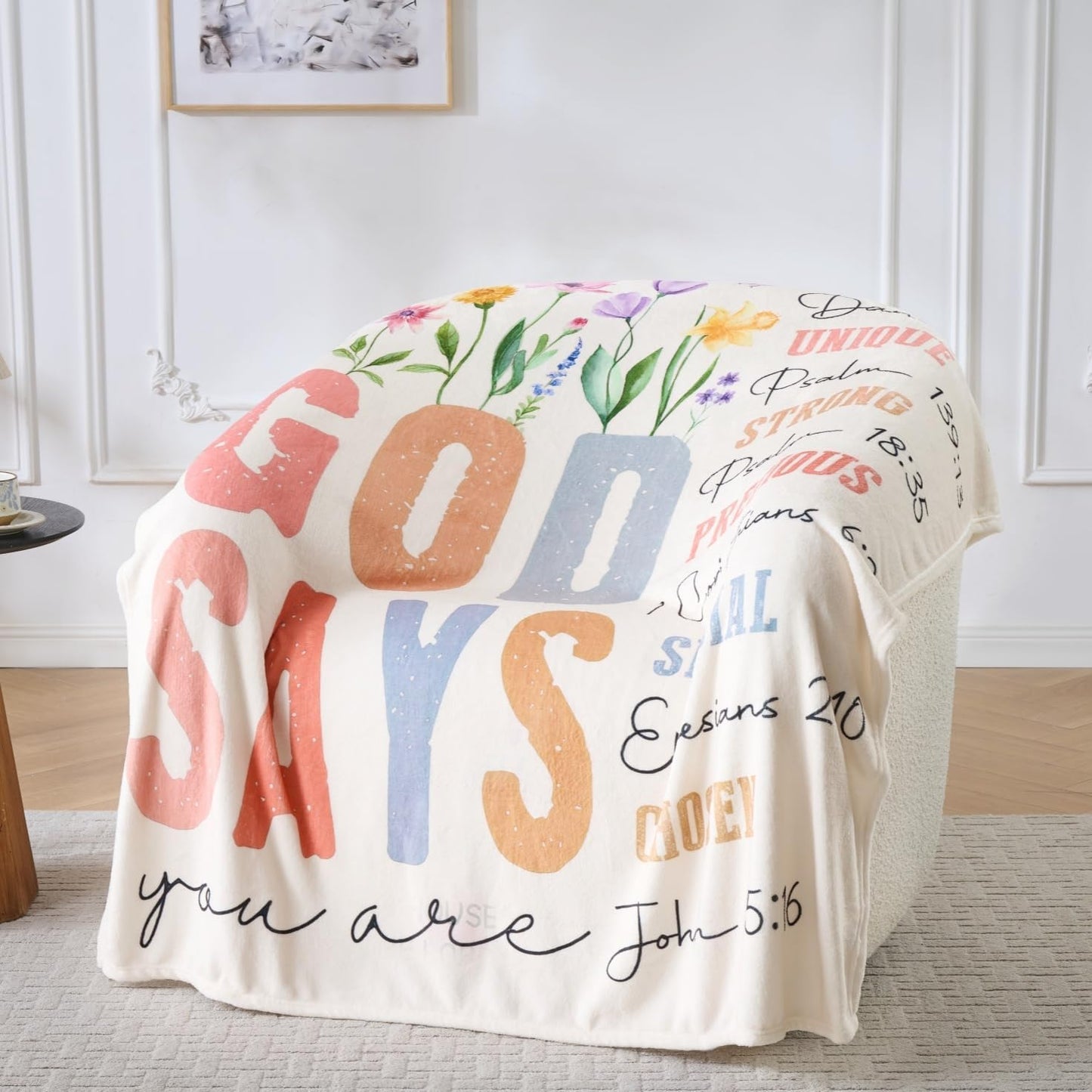 Christian Gifts for Women – “God Says You are” Scripture Throw Blanket with Bible Verses, Inspirational Religious Fleece Blanket for Mom Wife Sister Friends, Soft & Cozy, 50x60