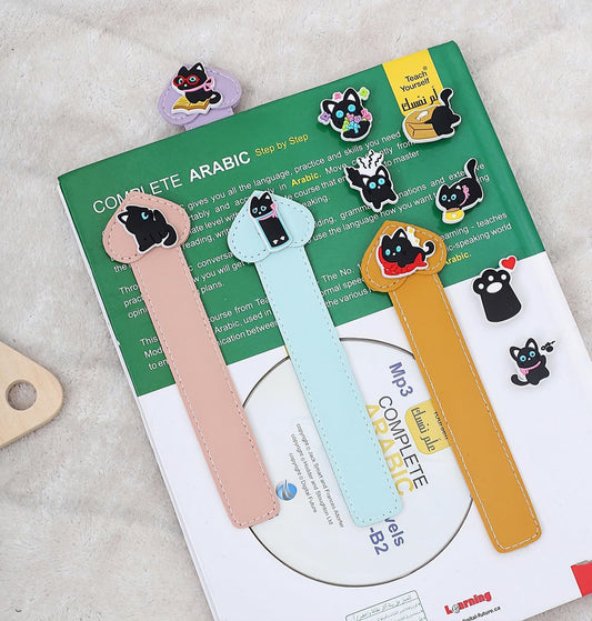 Crafts for Adults 3D Charms DIY Bookmarks,Leather Bookmark for Kids Women,Personalized Book Accessories Cute Cat Bookmark Making kit