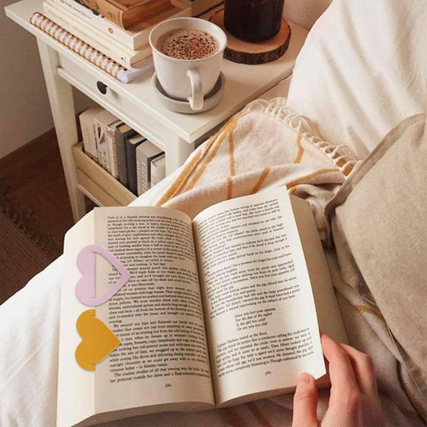 6 Pieces Leather Heart Bookmarks, Cute Corner Bookmark, Book Page Marker Clip Reading Gifts for Women Teachers Students, Book Lovers Accessories for School Office Home Supplies
